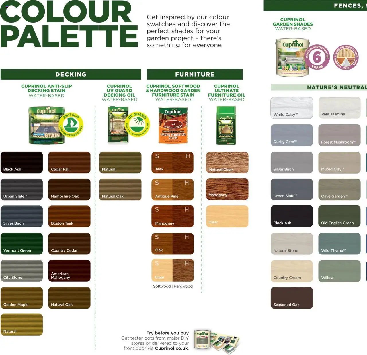  | Page: 18 | Products: Garden furniture, Decking oil, Cream, Garden shades