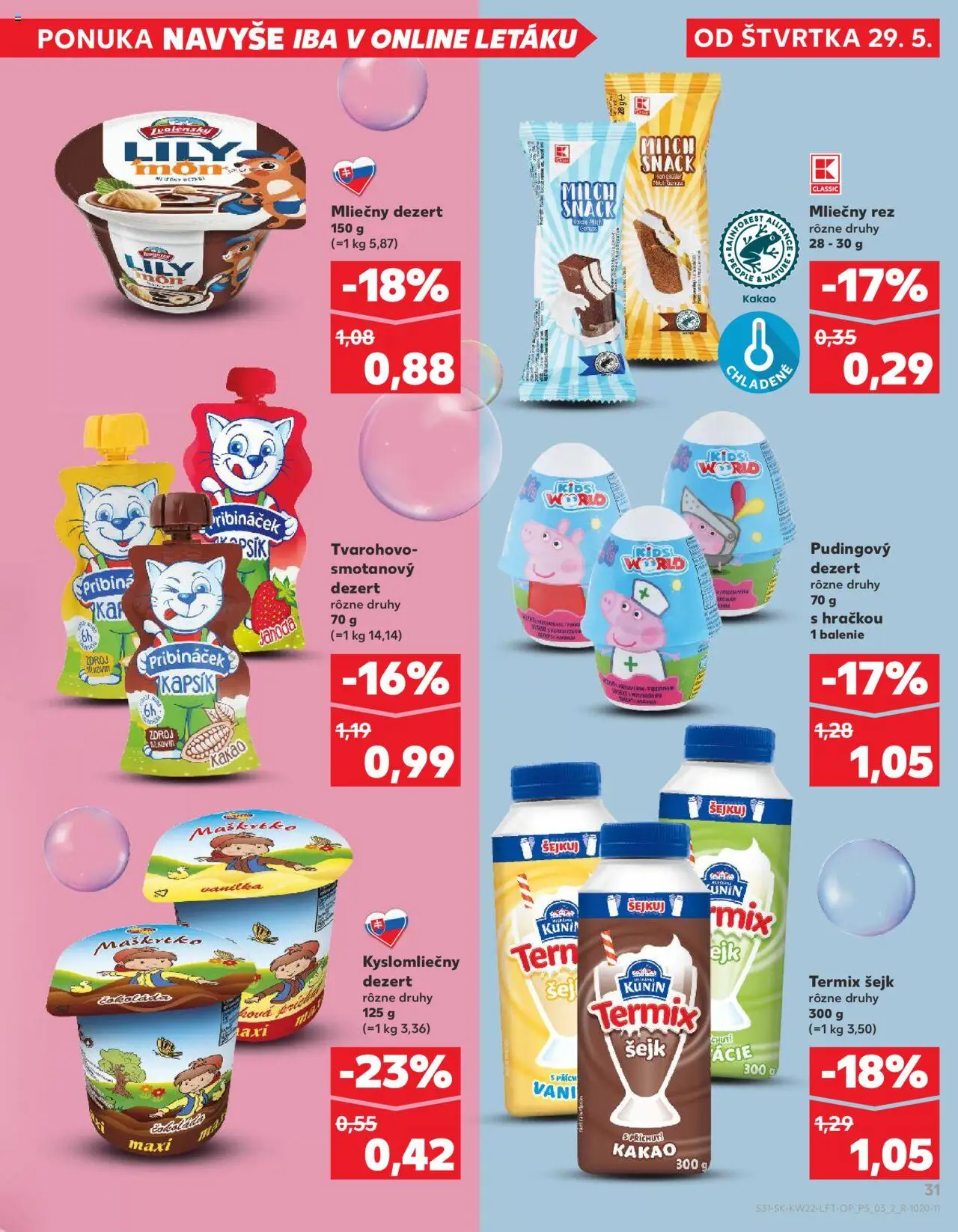 Nové Kaufland akcie – leták je platný od 29.05.2025 | Strana: 31 | Produkty: Čokoláda, Kakao