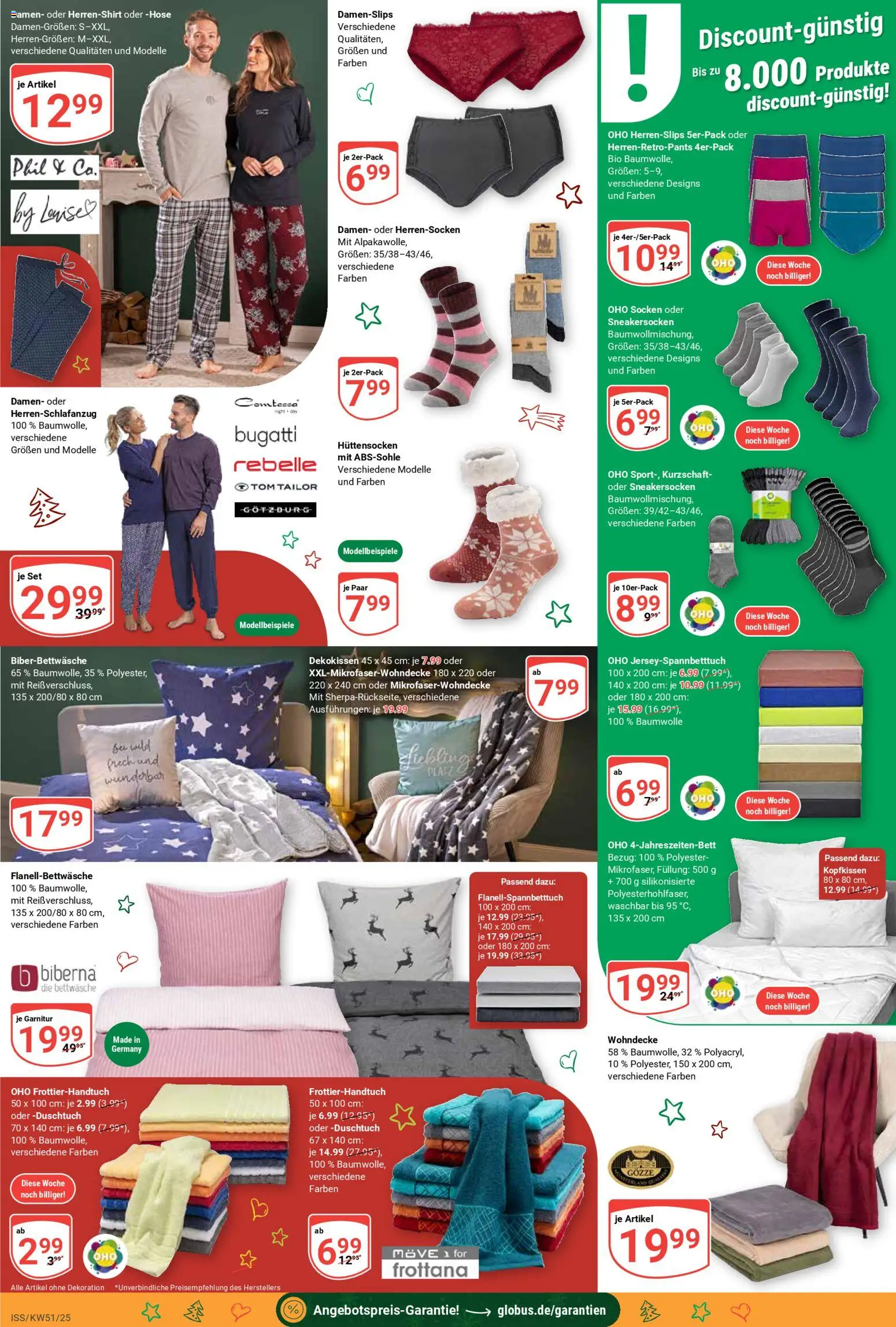 Globus Prospekt 	 – gültig ab 15.12.2025 | Seite: 28 | Produkte: Bettwäsche, Kopfkissen, Hose, Socken