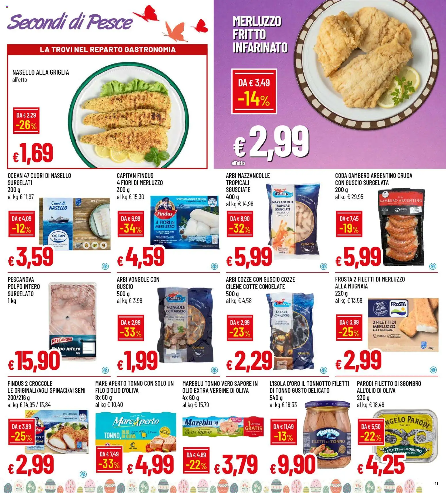 Volantino Galassia del 26.03.2026 | Pagina: 11 | Prodotti: Cozze, Polpo, Olio extra vergine, Nasello