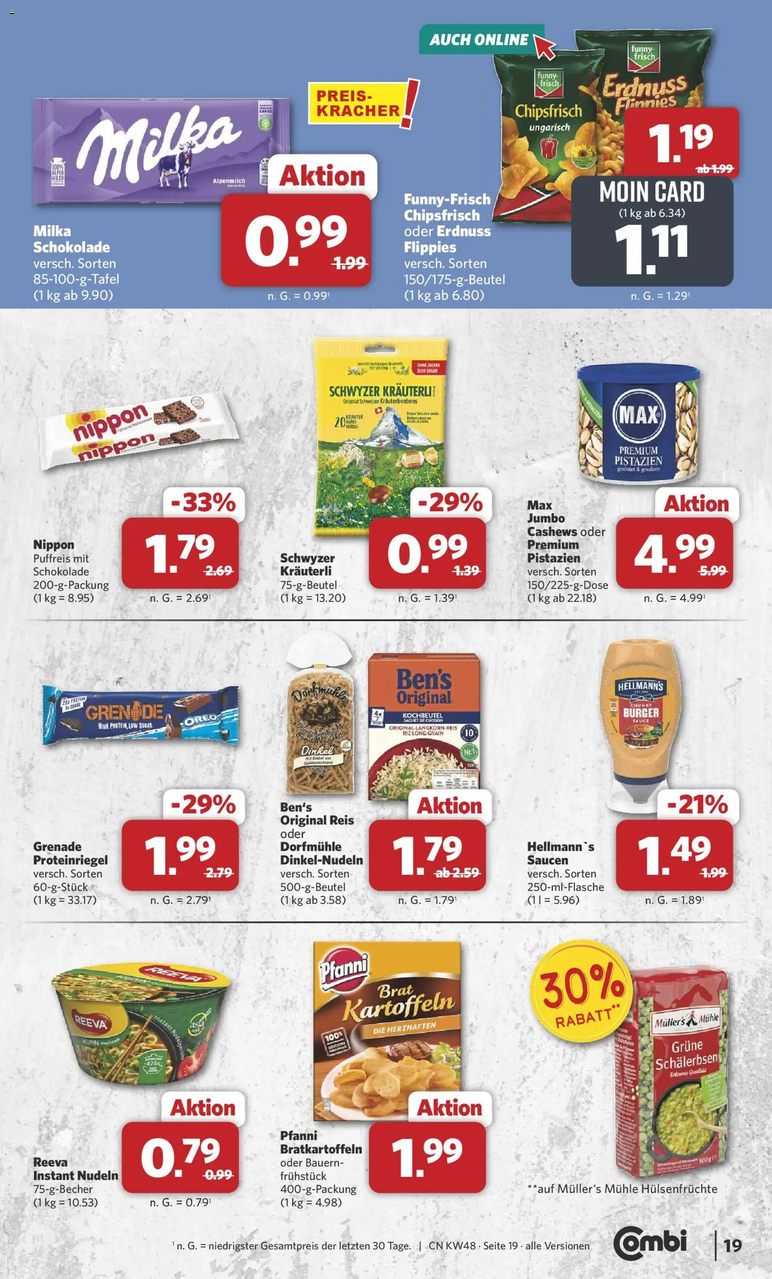 Combi - Black Friday – gültig ab 24.11.2025 | Seite: 20 | Produkte: Mühle, Funny frisch, Milka, Nudeln