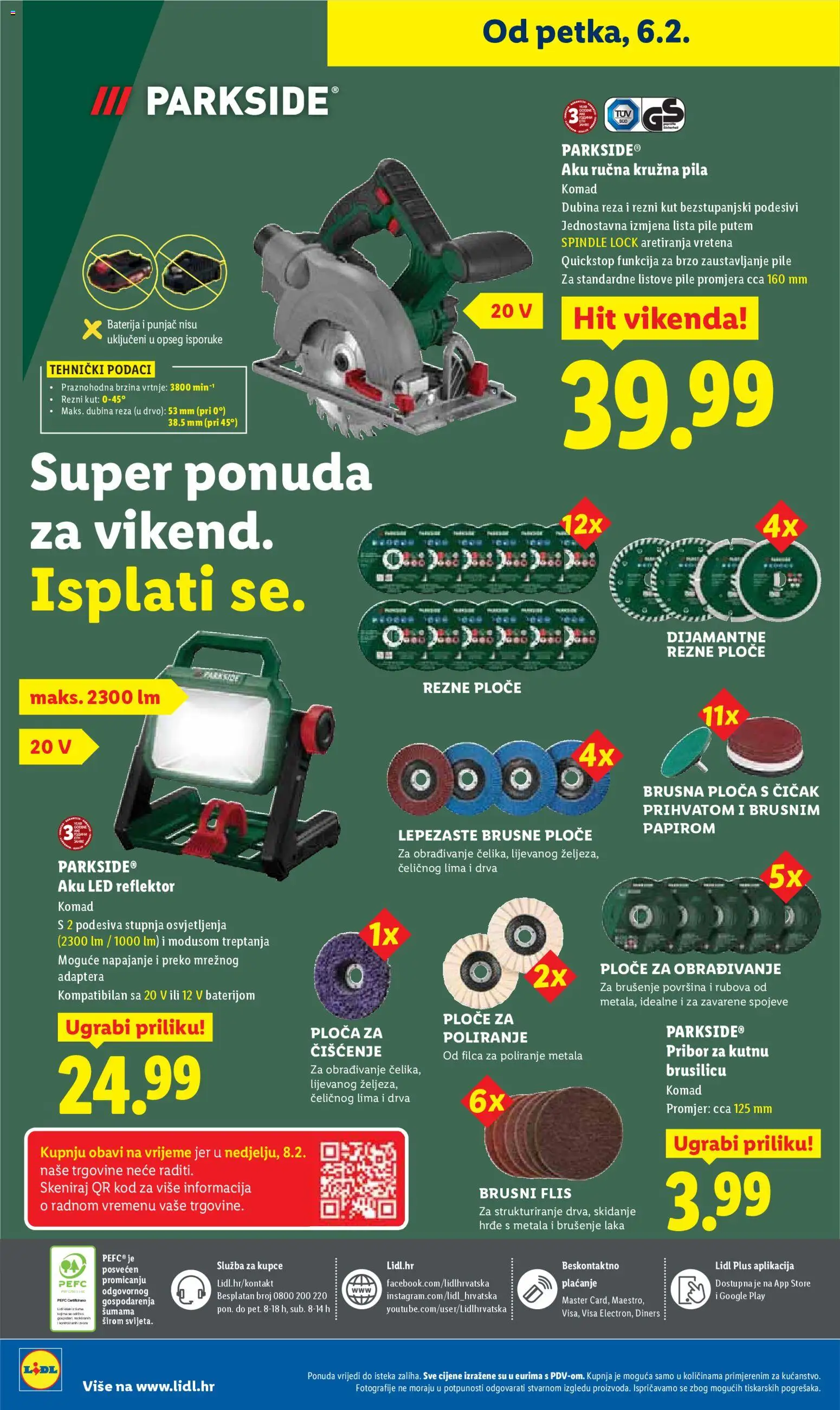 Lidl katalog | vrijedi od 02.02.2026 | Stranica: 62 | Proizvodi: Reflektor, Pila, Parkside