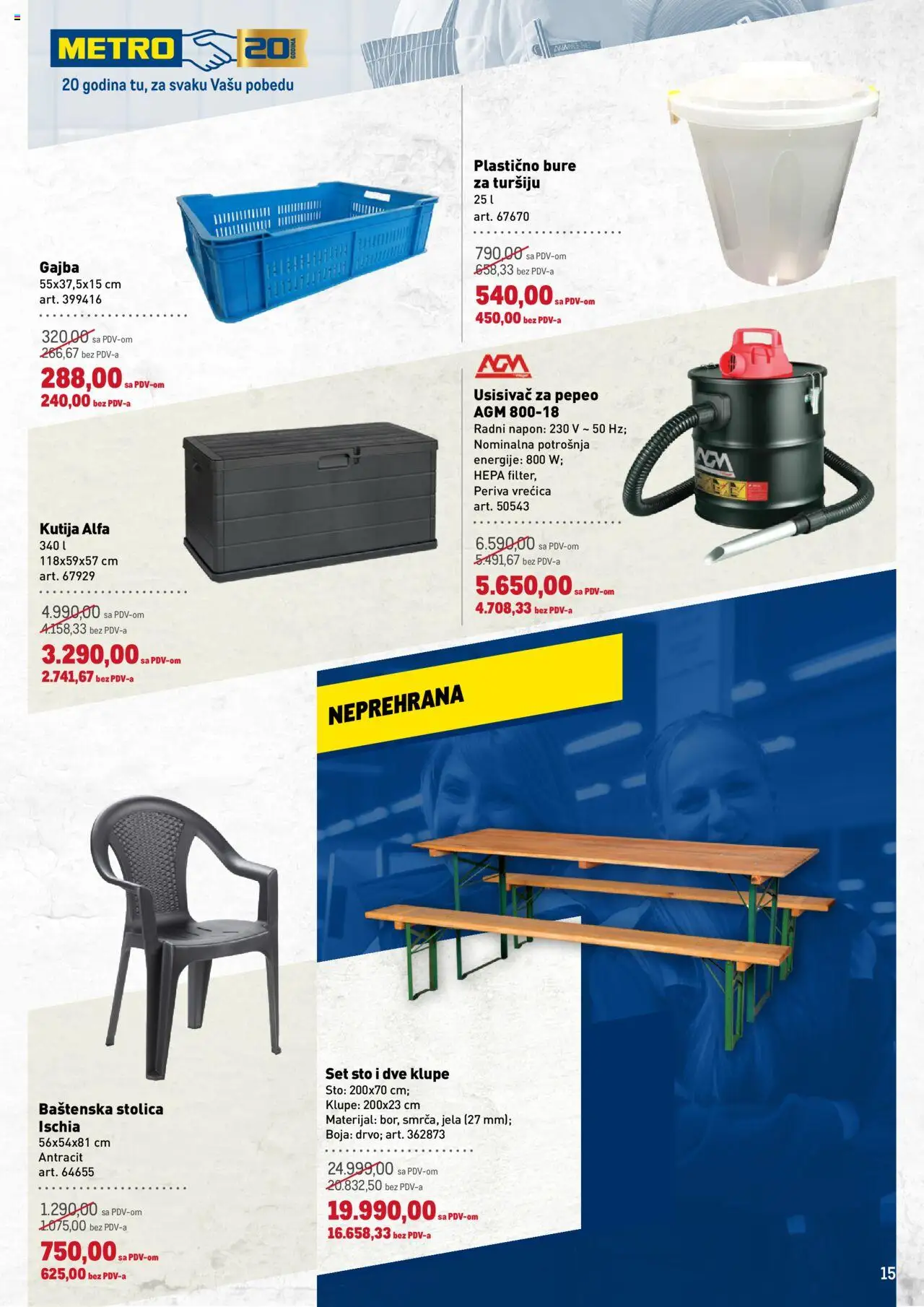 Metro katalog - važi od 30.10.2025 | Strana: 15 | Proizvode: Usisivač, Baštenska stolica, Stolica, Bure