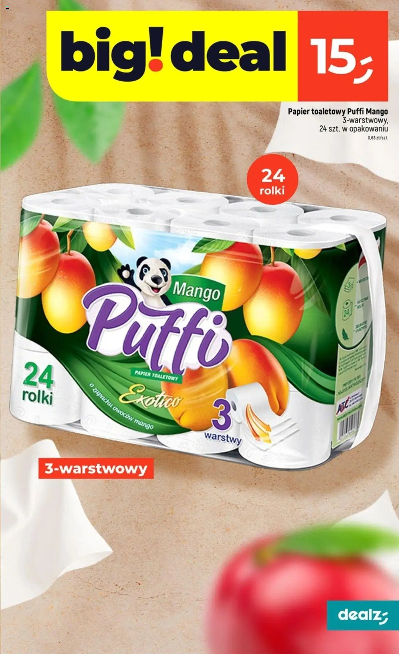 Dealz Gazetka od 14.08.2025 | Strona: 21 | Produkty: Mango, Papier toaletowy, Rolki