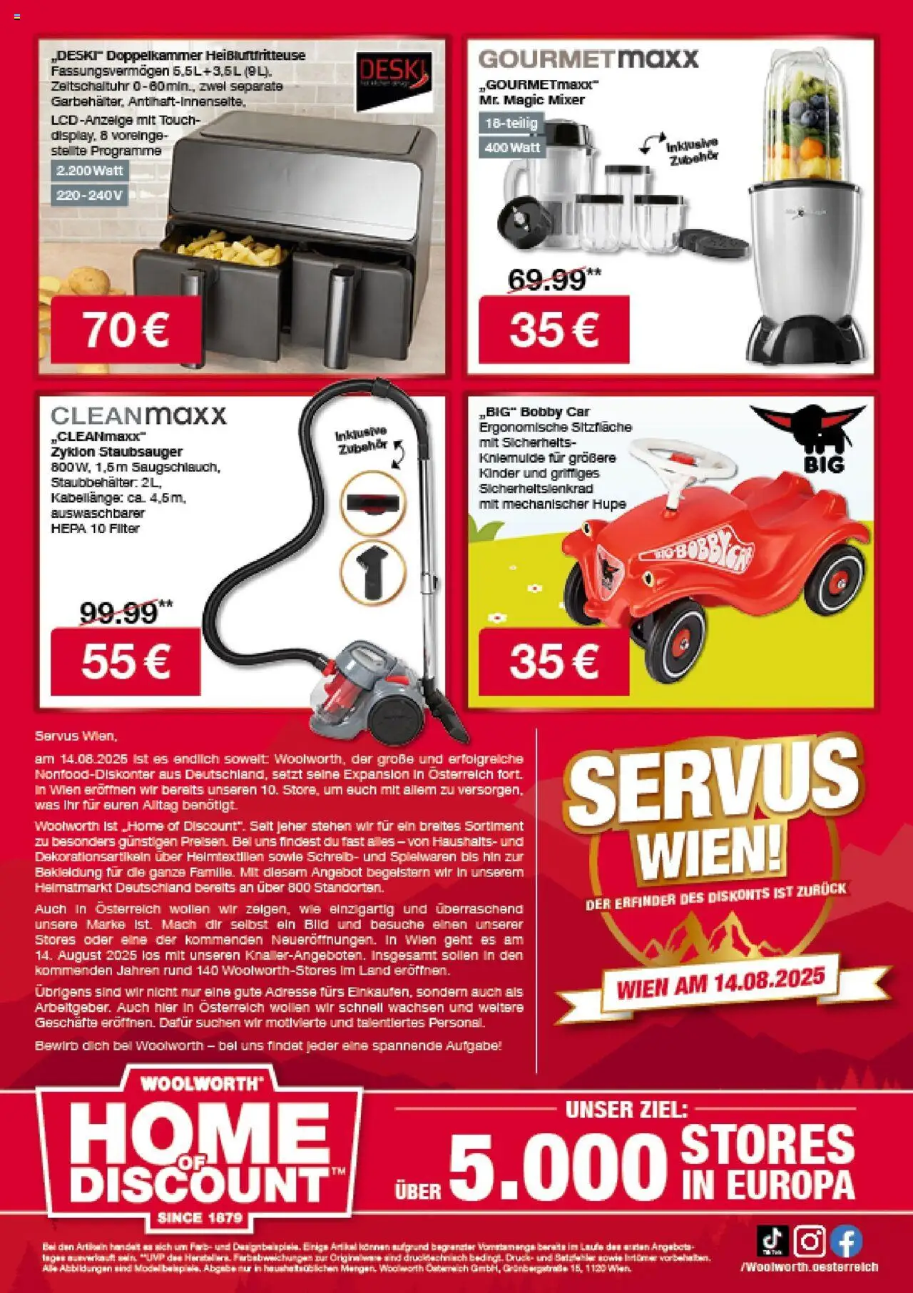Woolworth Servus Wien! gültig ab 10.08.2025 | Seite: 8 | Produkte: Bekleidung, Staubsauger, Mixer