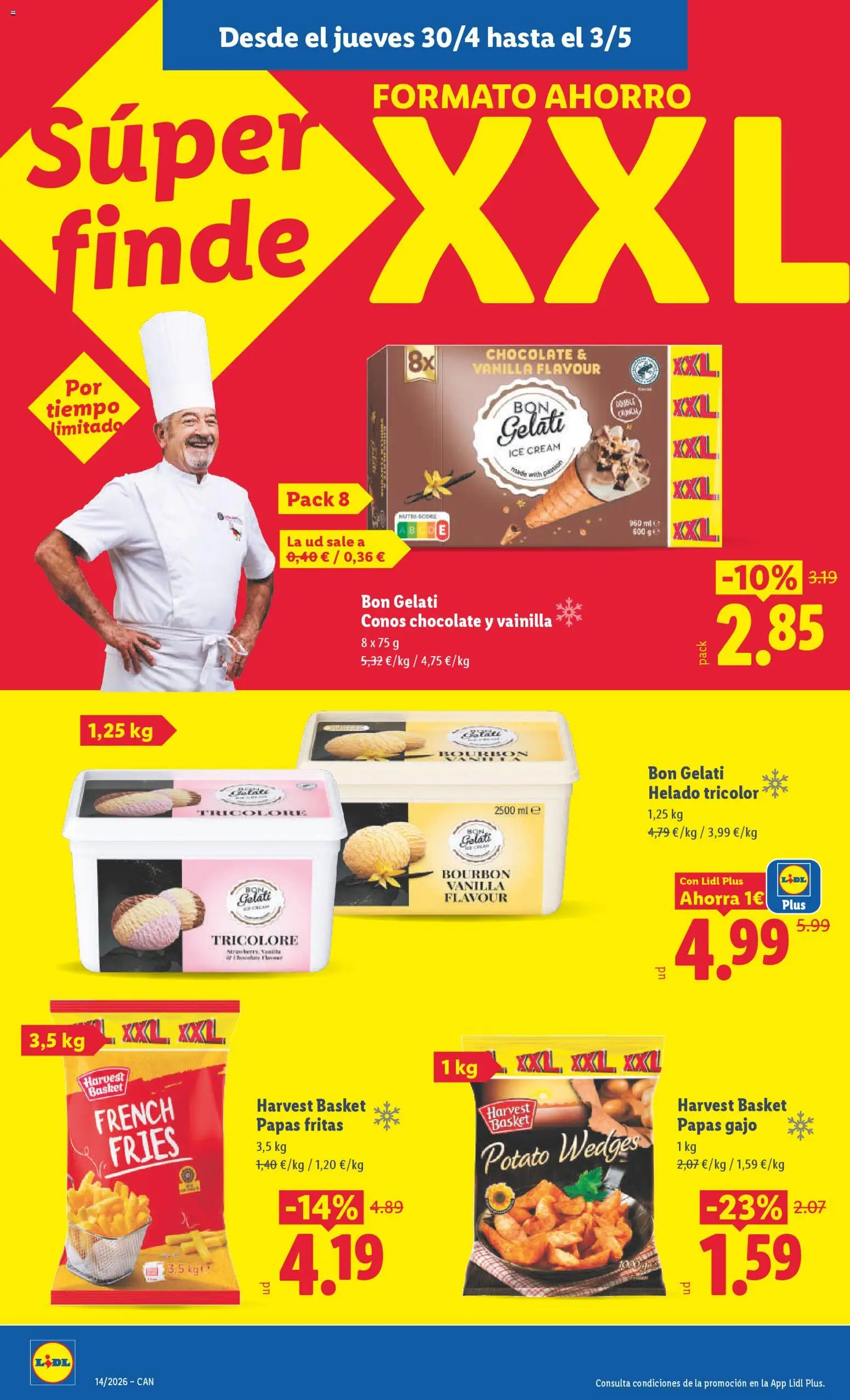 Lidl folleto │ válido desde el 27.04.2026 | Página: 36 | Productos: Chocolate, Papas fritas, Helado