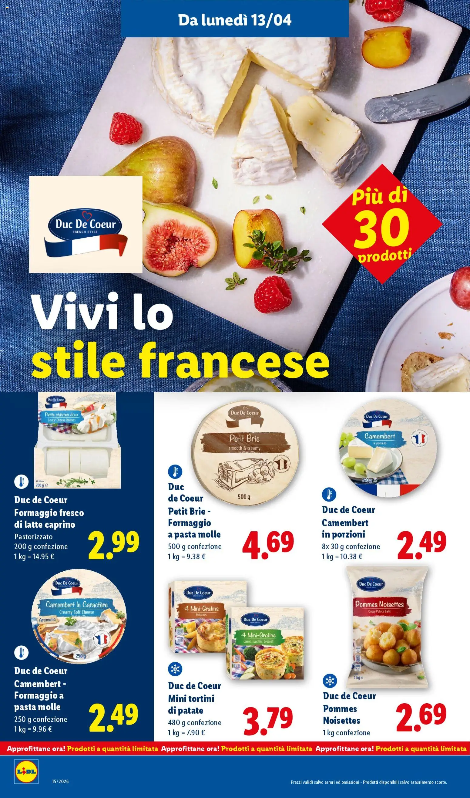 Volantino Lidl del 09.04.2026 | Pagina: 44 | Prodotti: Patate, Latte, Formaggio, Pasta