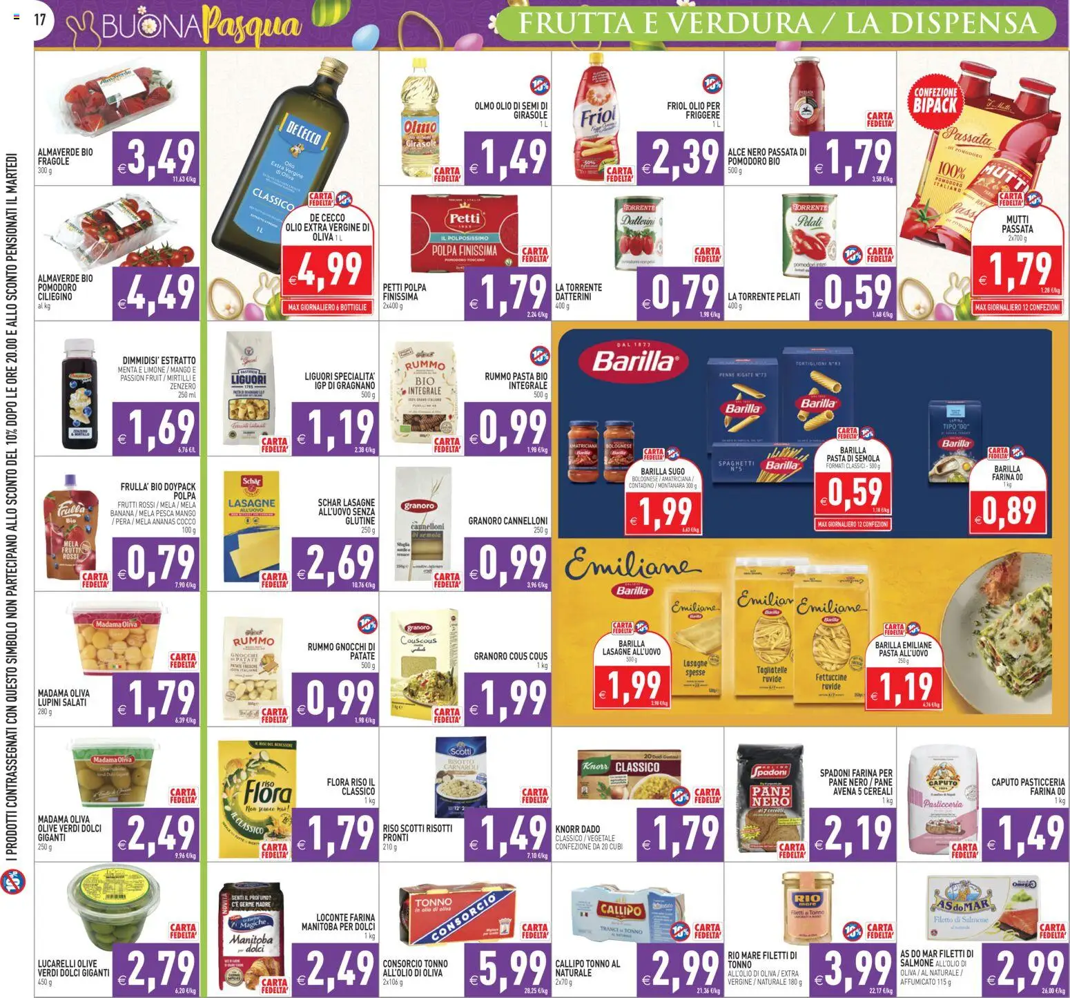 Volantino PIM Supermercati del 27.03.2026 | Pagina: 17 | Prodotti: Pomodoro, Olio, Cous cous, Penne