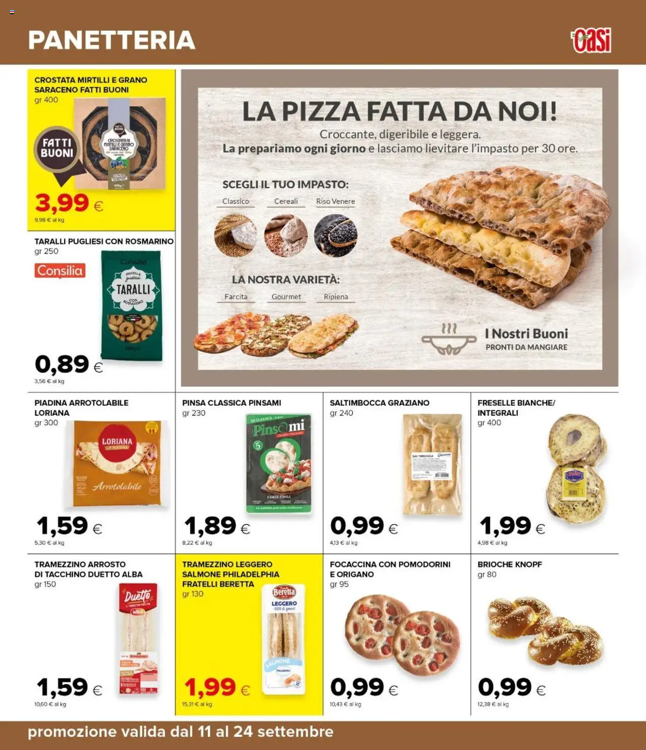 Volantino Oasi del 11.09.2025 | Pagina: 13 | Prodotti: Pomodorini, Rosmarino, Riso, Taralli