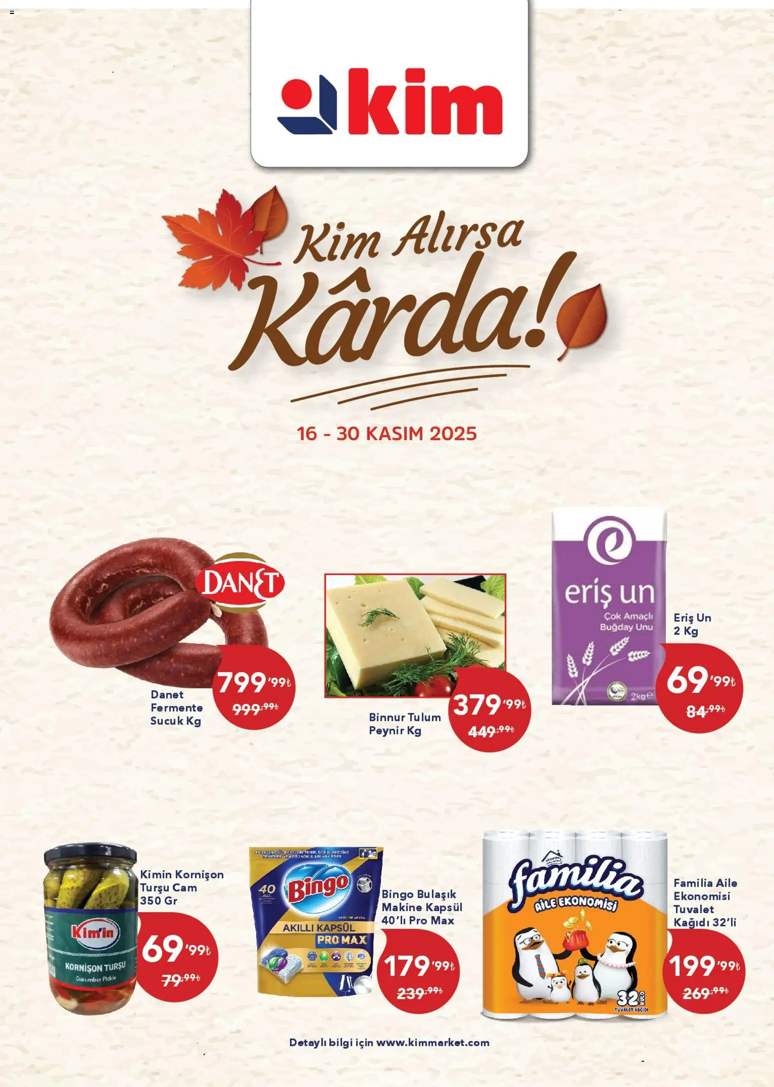 Kim Market Katalog - 16.11.2025 tarihinden itibaren geçerlidir | Sayfa: 1 | Ürünler: Tuvalet, Peynir, Tulum, Sucuk