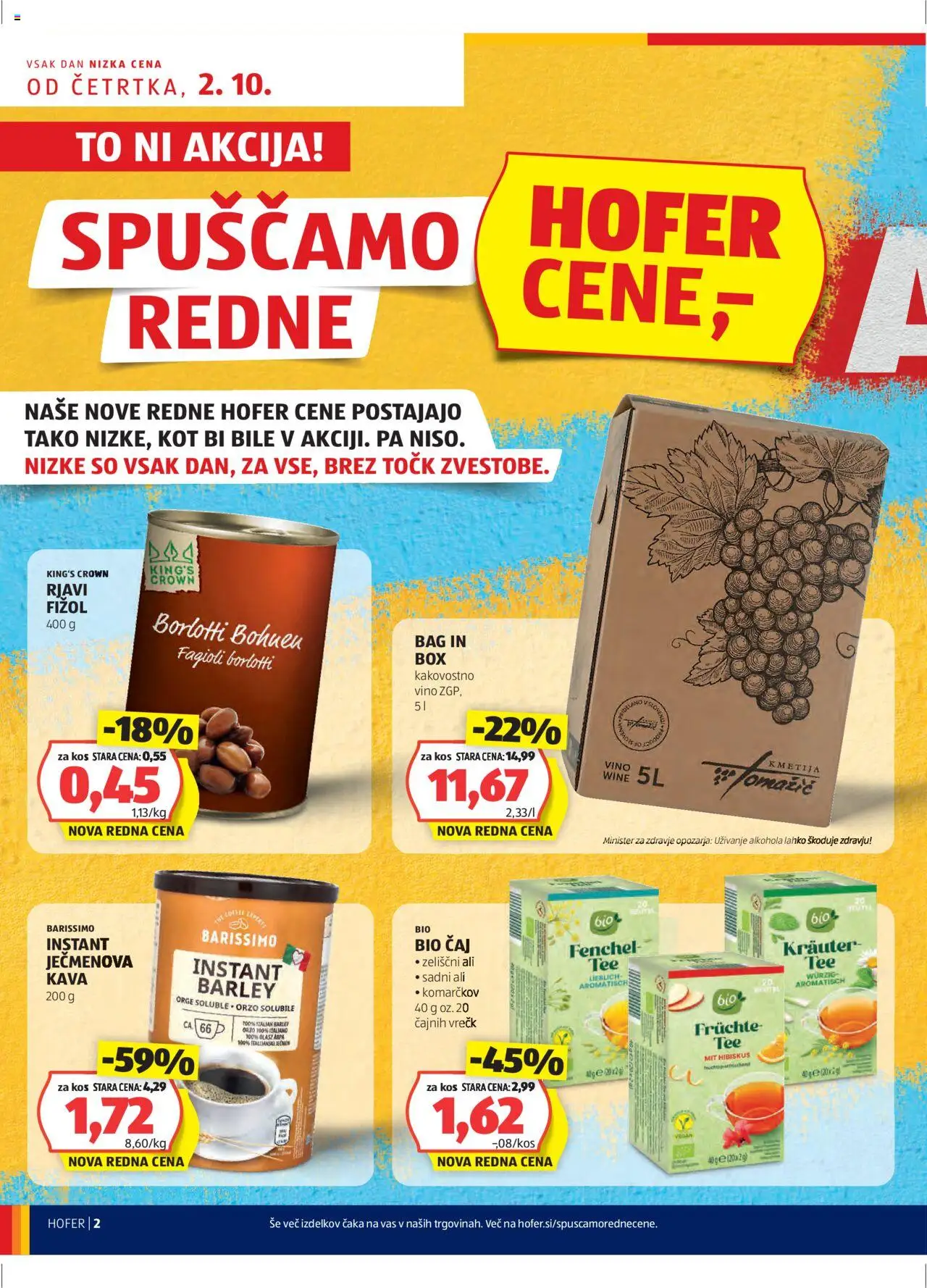 Hofer SI katalog | vrijedi od 02.10.2025 | Stranica: 2 | Proizvodi: Kava, Vino, Čaj