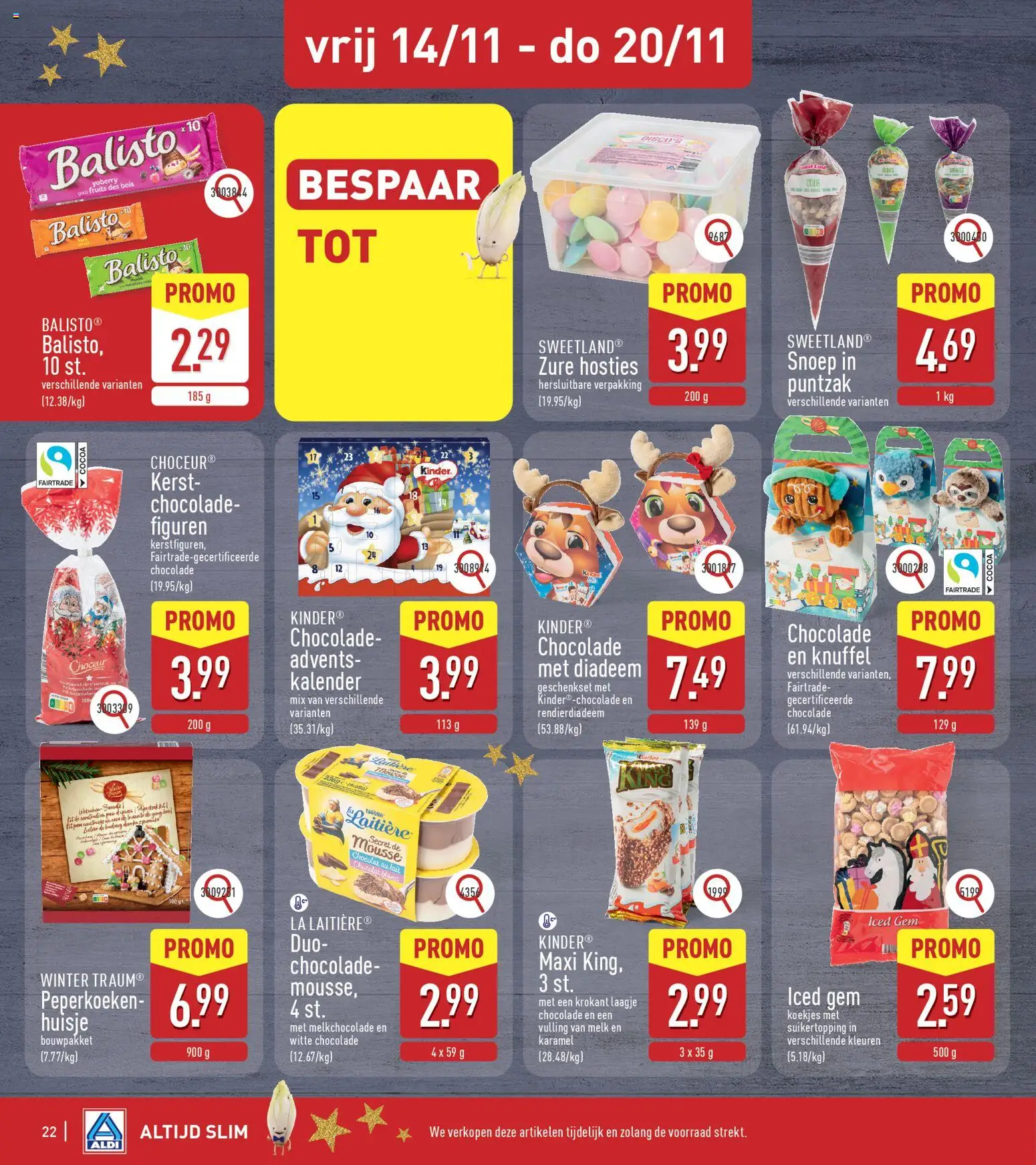 {H1} | Pagina: 22 | Producten: Koekjes, La, Melk, Chocolade