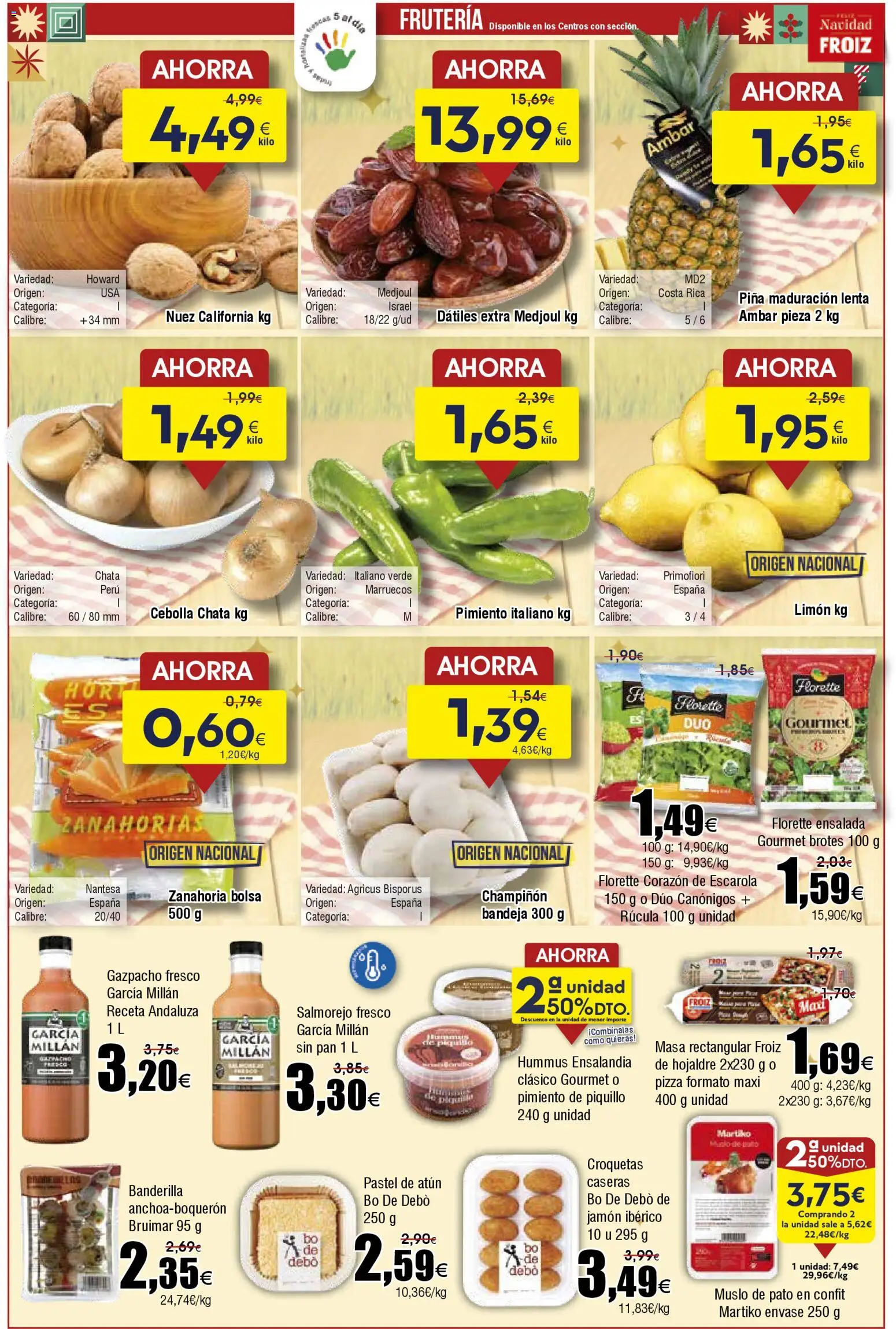 Froiz folleto │ válido desde el 18.12.2025 | Página: 7 | Productos: Jamón ibérico, Pizza, Κάδος απορρυμάτων, Gazpacho