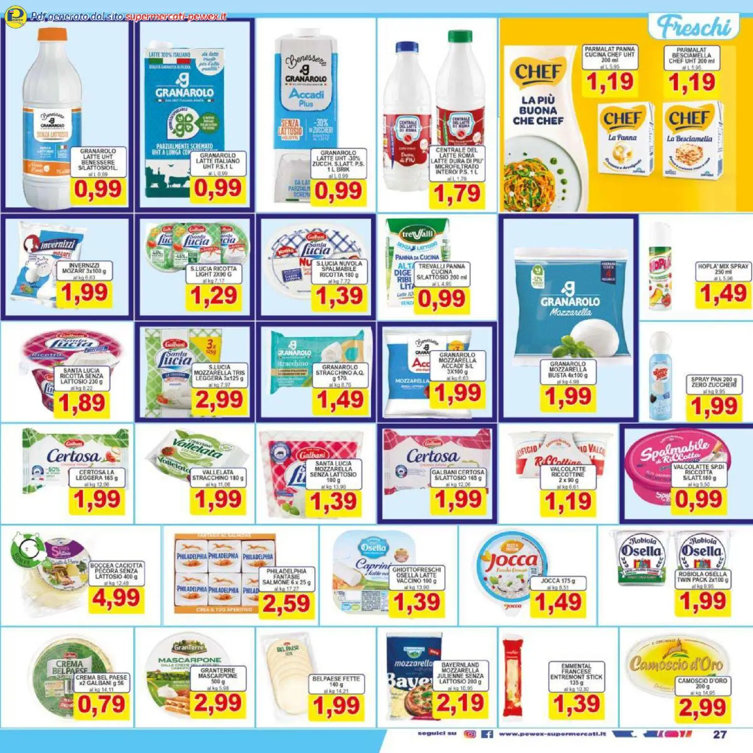 Volantino Pewex del 17.03.2026 | Pagina: 27 | Prodotti: Salmone, Panna, Ricotta, Robiola
