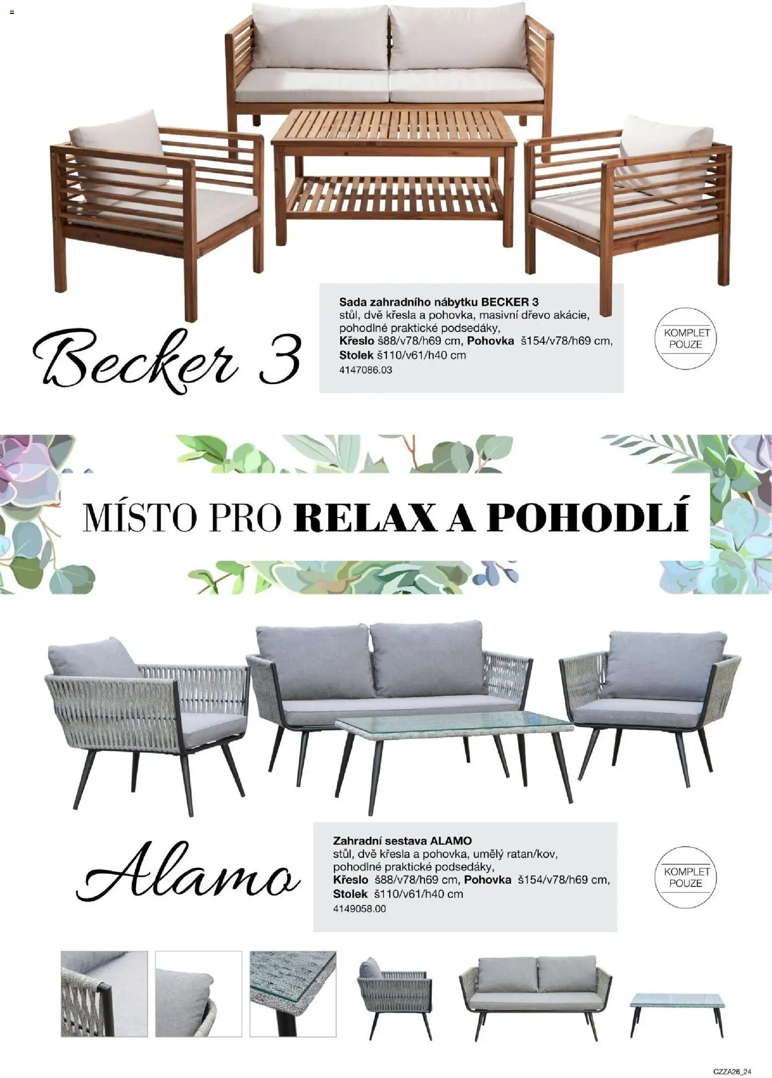 Sconto nábytek katalog - Zahradní speciál od 01.01.2026 | Strana: 24 | Produkty: Křesla, Pohovka, Křeslo, Stolek