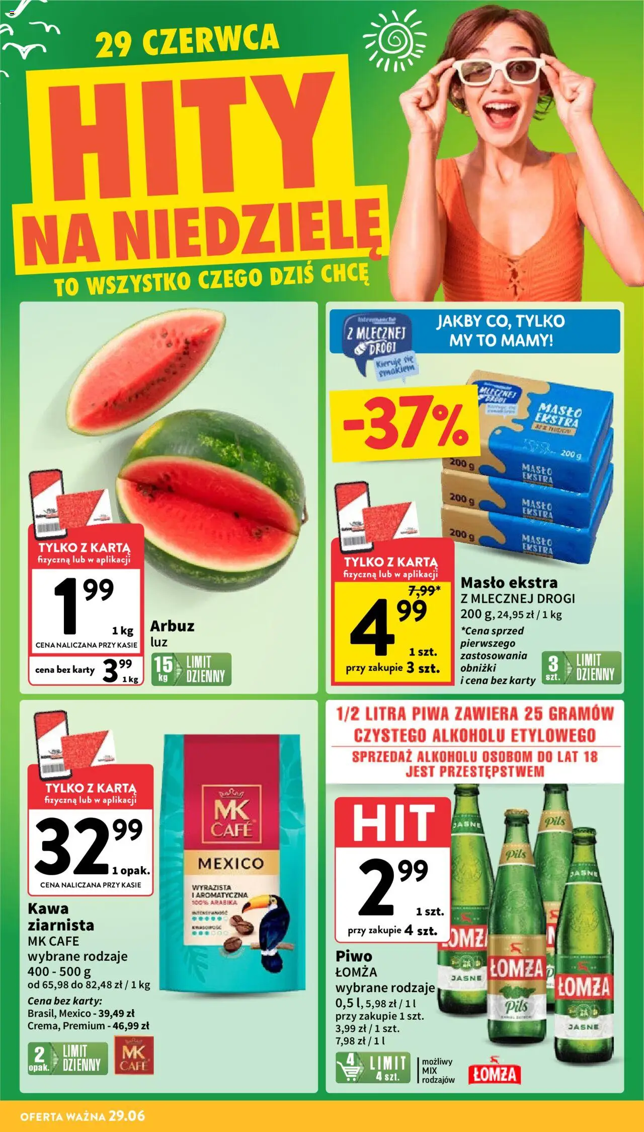 Intermarche Gazetka od 26.06.2025 | Strona: 4 | Produkty: Karta, Arbuz, Kawa ziarnista, Kawa