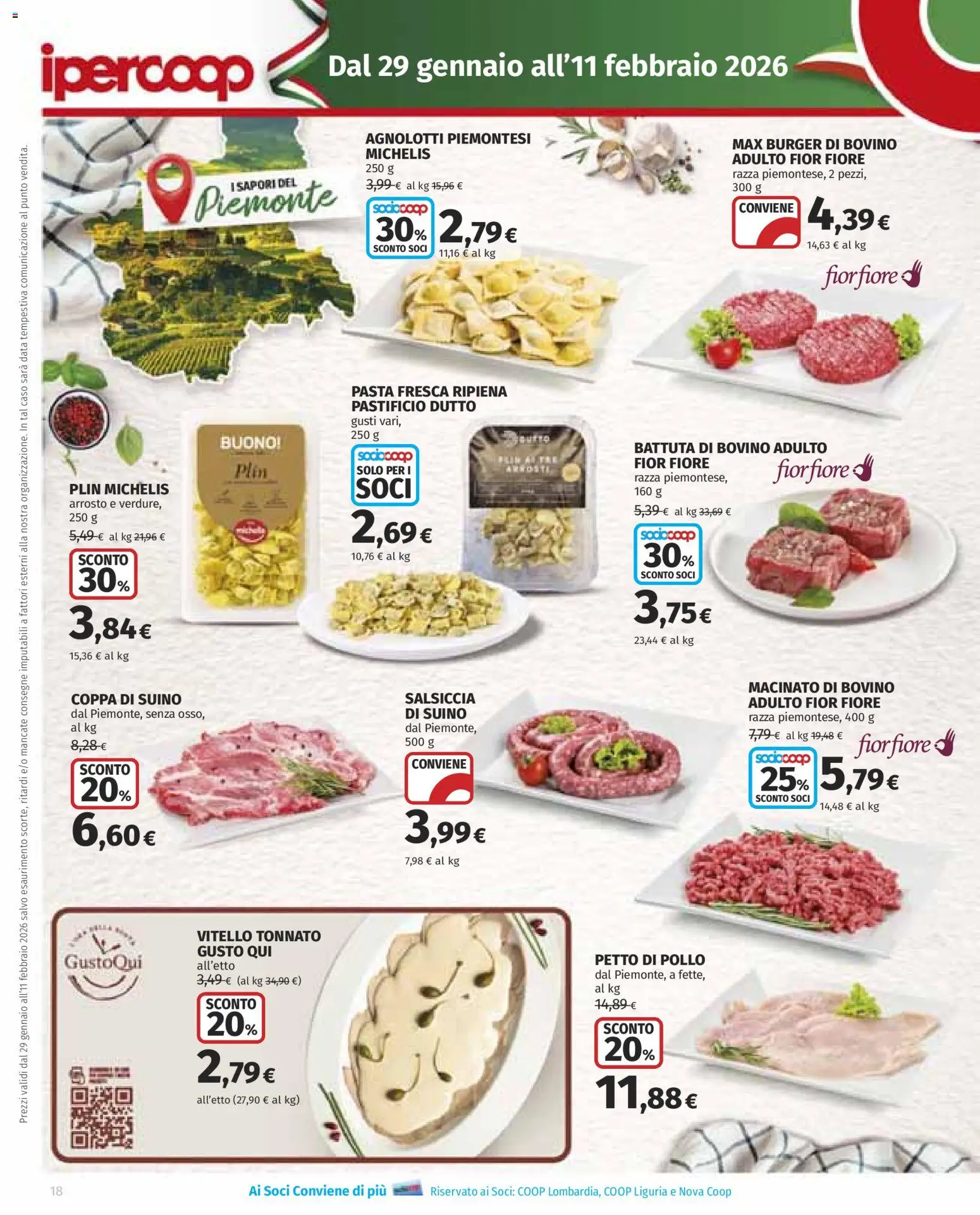 Volantino Ipercoop del 29.01.2026 | Pagina: 18 | Prodotti: Bovino, Arrosto, Pollo, Salsiccia