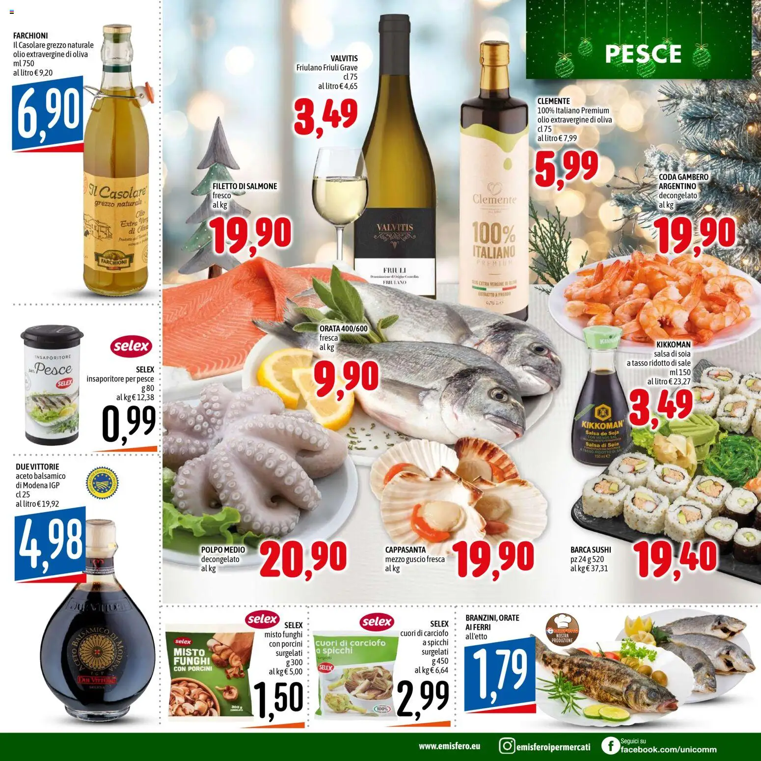 Volantino Emisfero del 11.12.2025 | Pagina: 13 | Prodotti: Salmone, Olio, Funghi, Aceto