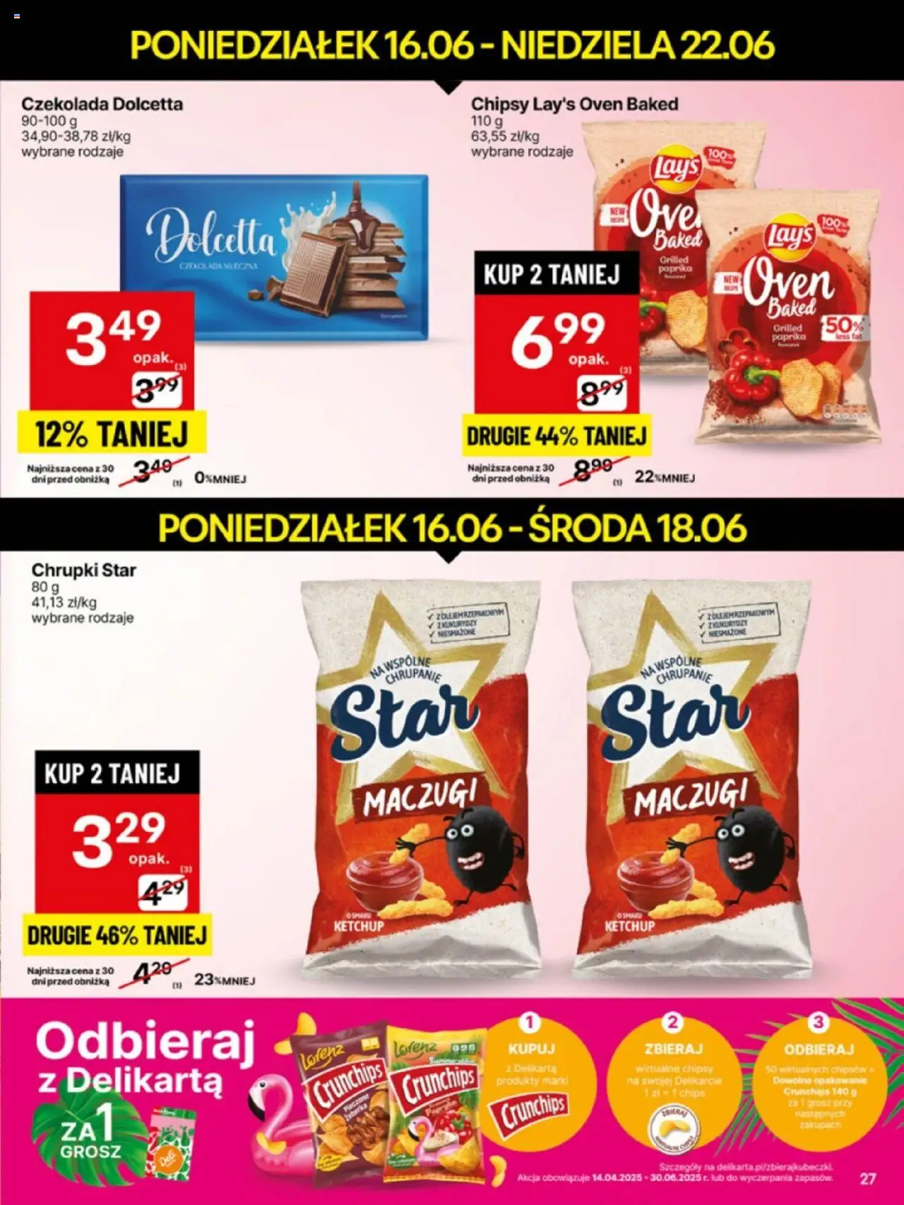 Delikatesy Centrum Gazetka od 16.06.2025 | Strona: 27 | Produkty: Chipsy, Ketchup, Czekolada mleczna, Czekolada