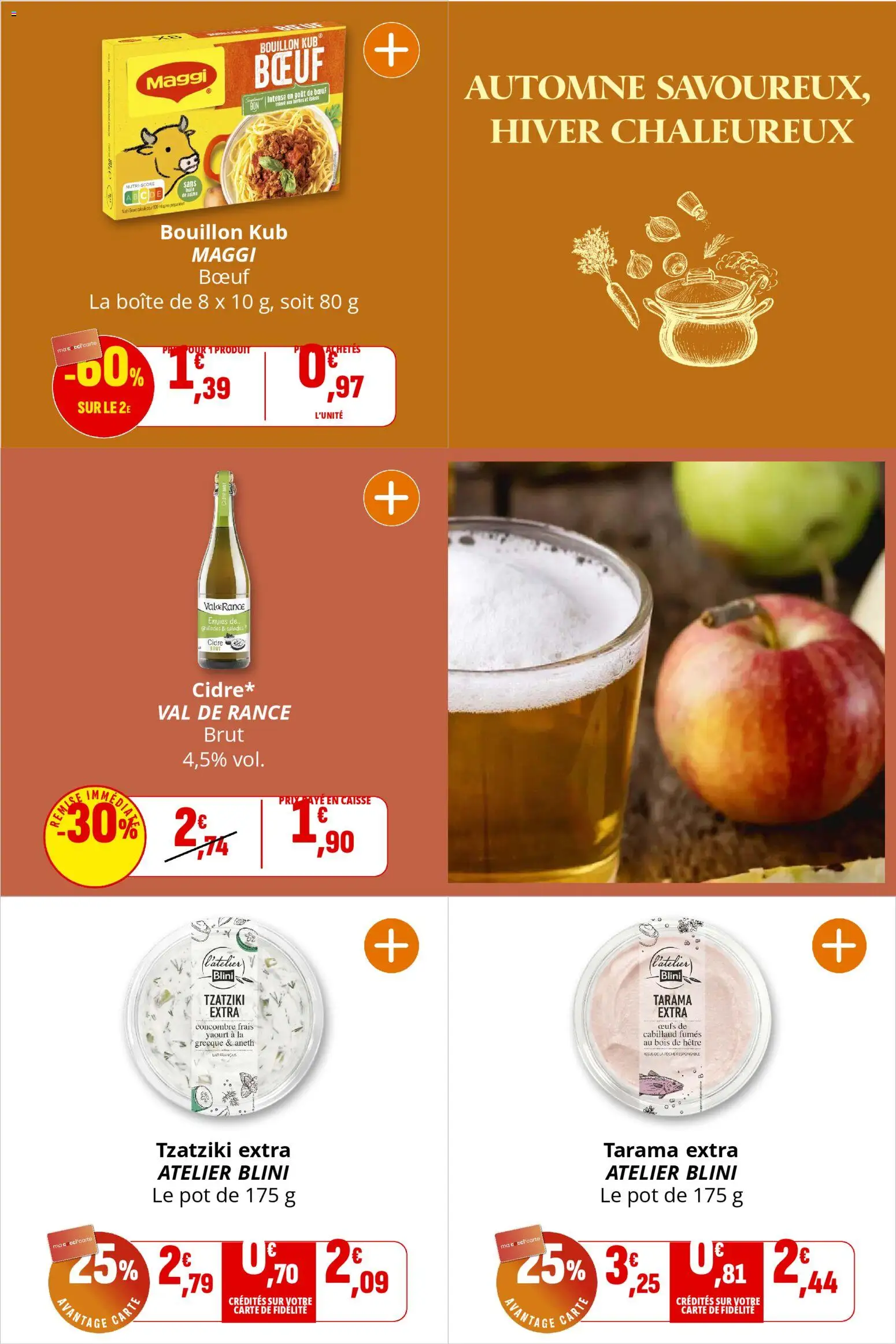 {H1} | Page: 8 | Produits: Cidre brut, Tarama, Lait, Yaourt
