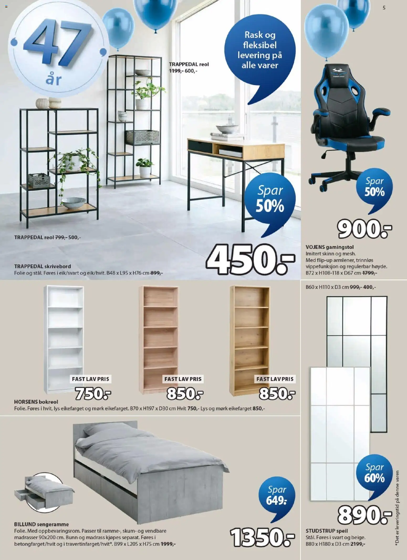 {H1} | Side: 5 | Produkter: Gown, Reol, Skrivebord, Speil