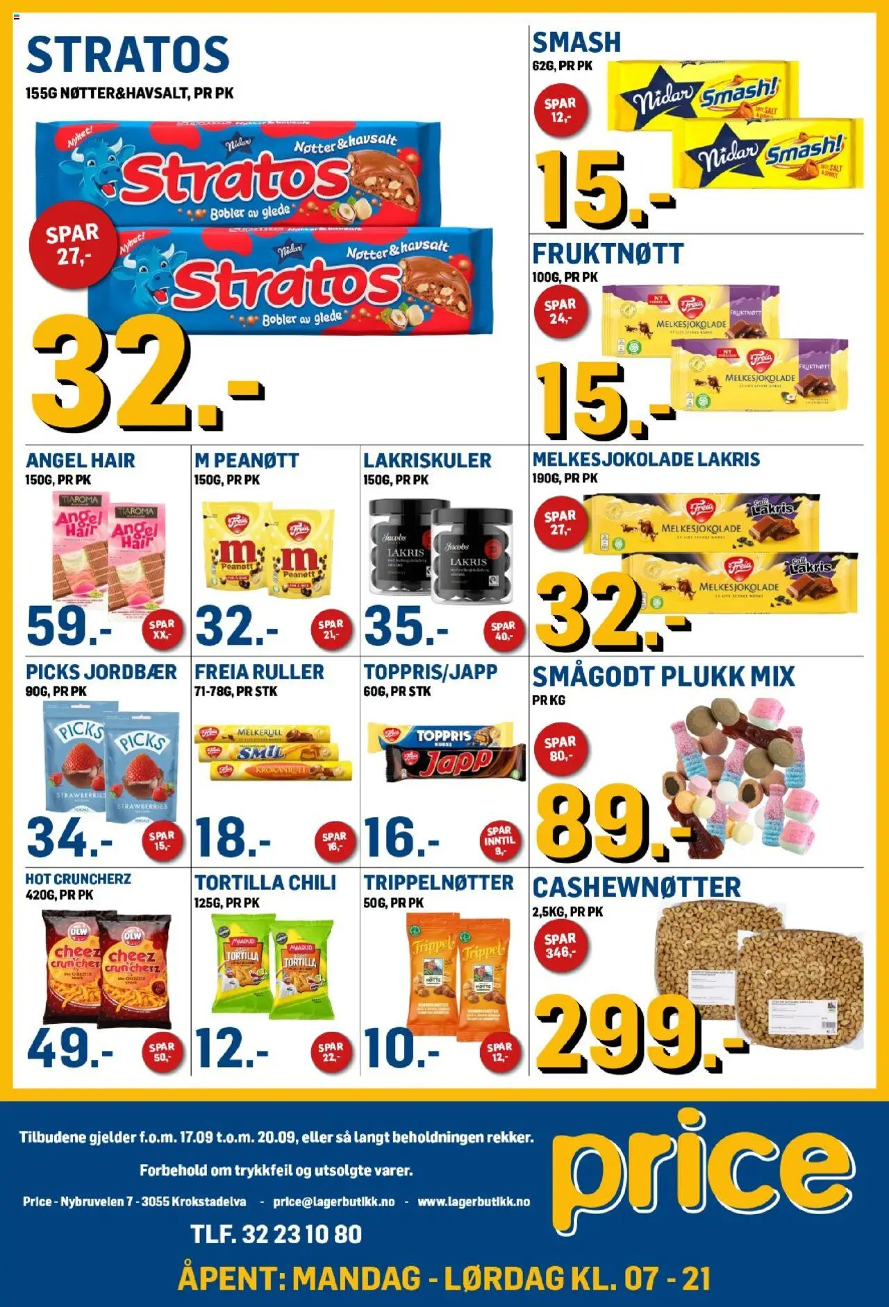  | Side: 3 | Produkter: Kit stație, Jordbær, Lakris, Cashewnøtter