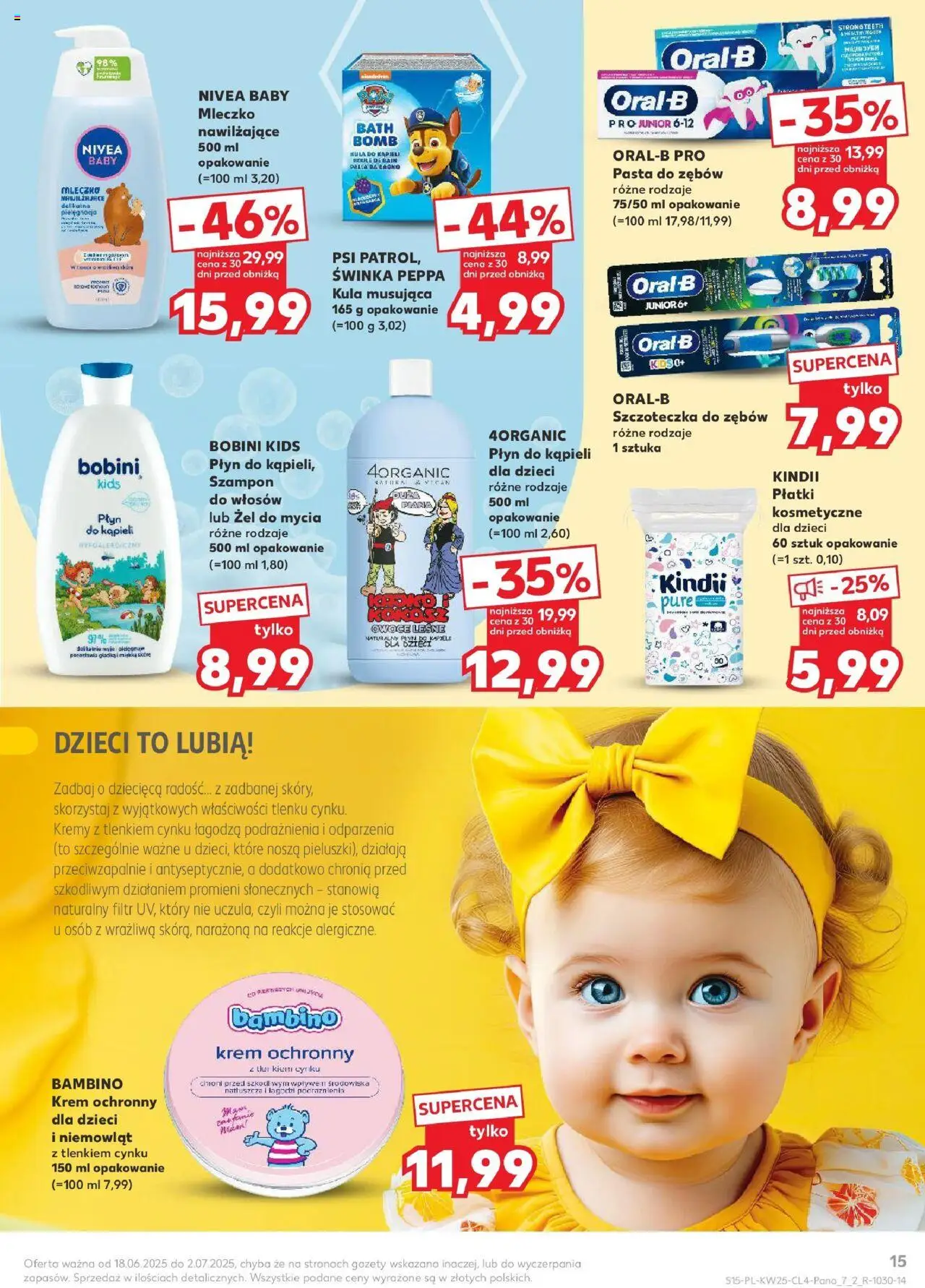 Kaufland gazetka - Piękne okazje na lato od 18.06.2025 | Strona: 15 | Produkty: Płatki kosmetyczne, Płatki, Krem, Owoce
