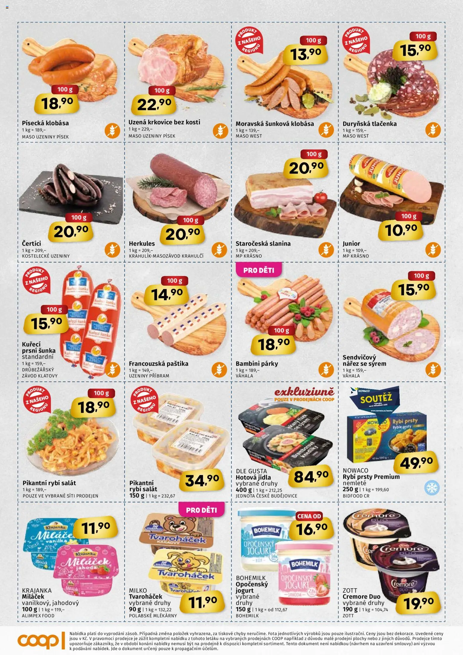 Coop leták - Západočeský region od 03.12.2025 | Strana: 2 | Produkty: Šunka, Klobása, Tlačenka, Slanina