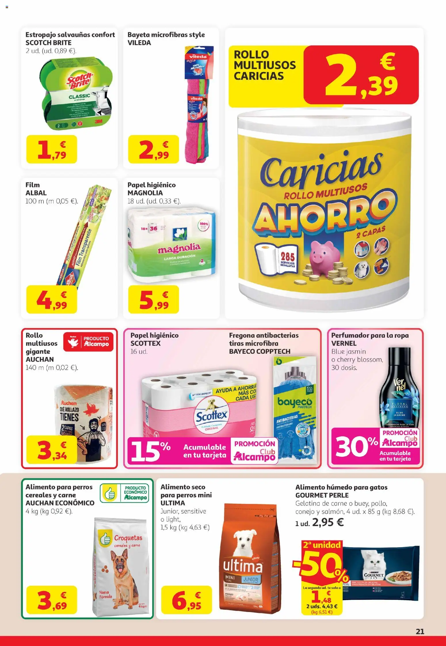 Alcampo -  Canarias │ válido desde el 12.03.2026 | Página: 21 | Productos: Papel higienico, Cereales, Ropa, Croquetas
