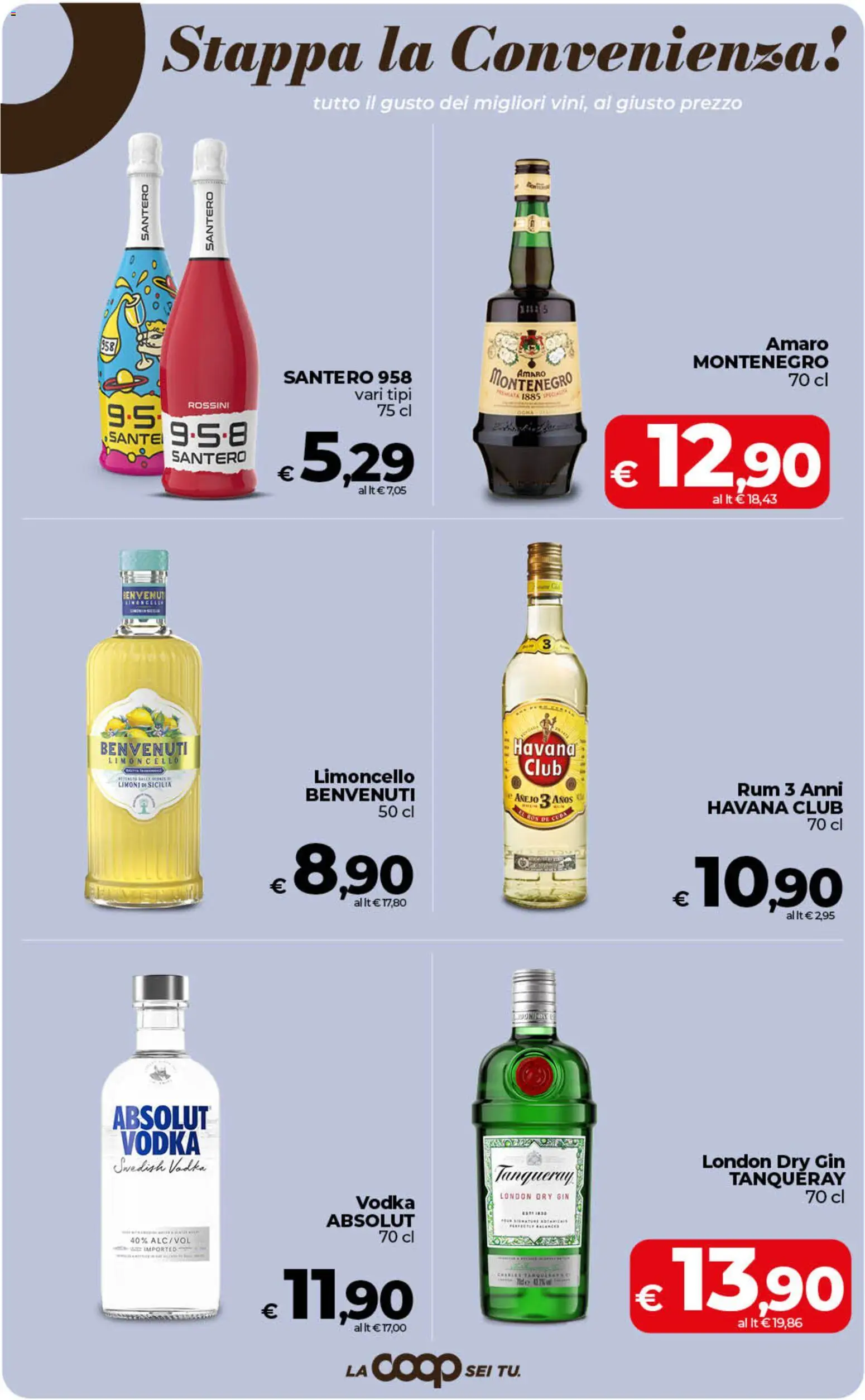 Volantino COOP del 28.04.2026 | Pagina: 35 | Prodotti: Gin, Vodka, Rum, Amaro