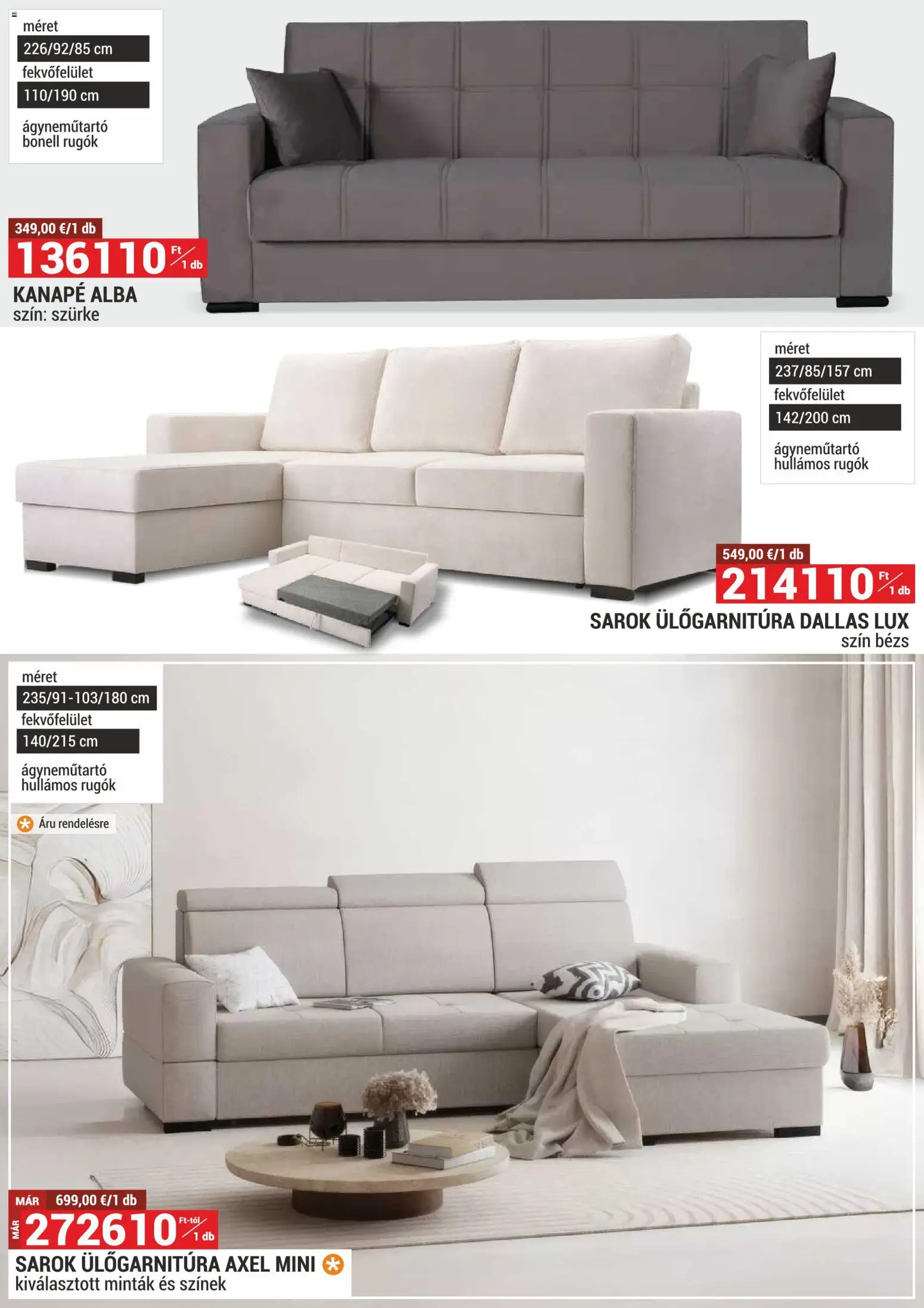 Merkury Market akciós ujság - amely érvényes a következő dátumtól: 01.04.2026 | Oldal: 27 | Termékek: Sarok ülőgarnitúra, Kanapé