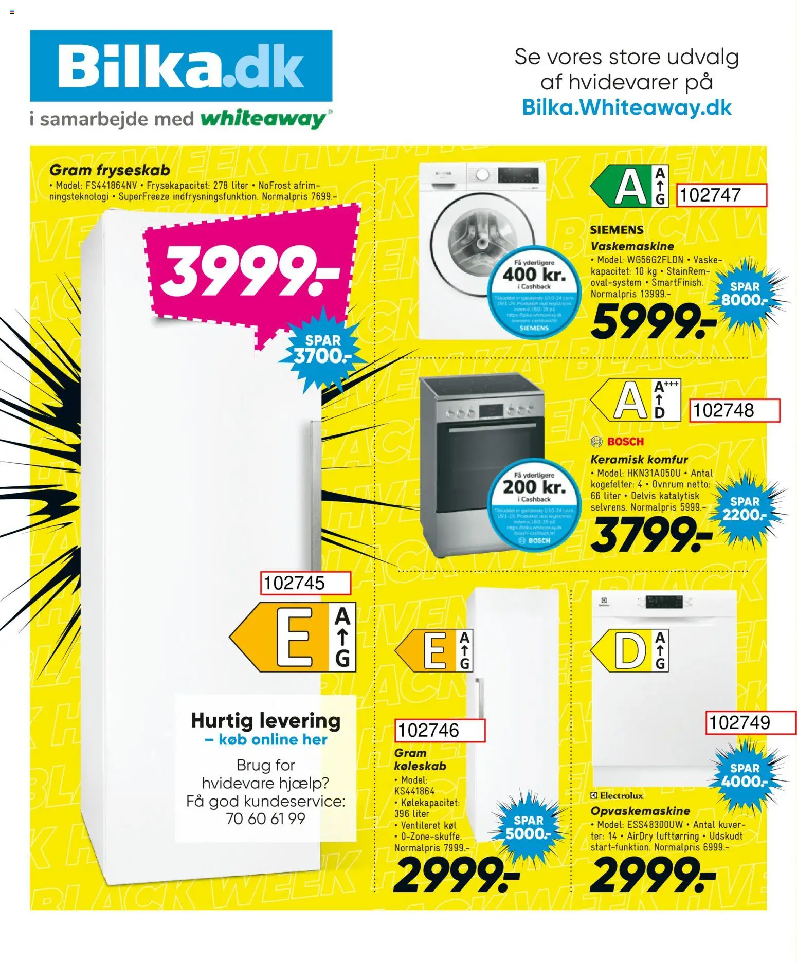 Bilka tilbudsavis – gyldig fra 28.11.2025 | Side: 30 | Produkter: Komfur, Køleskab, Vaskemaskine, Opvaskemaskine
