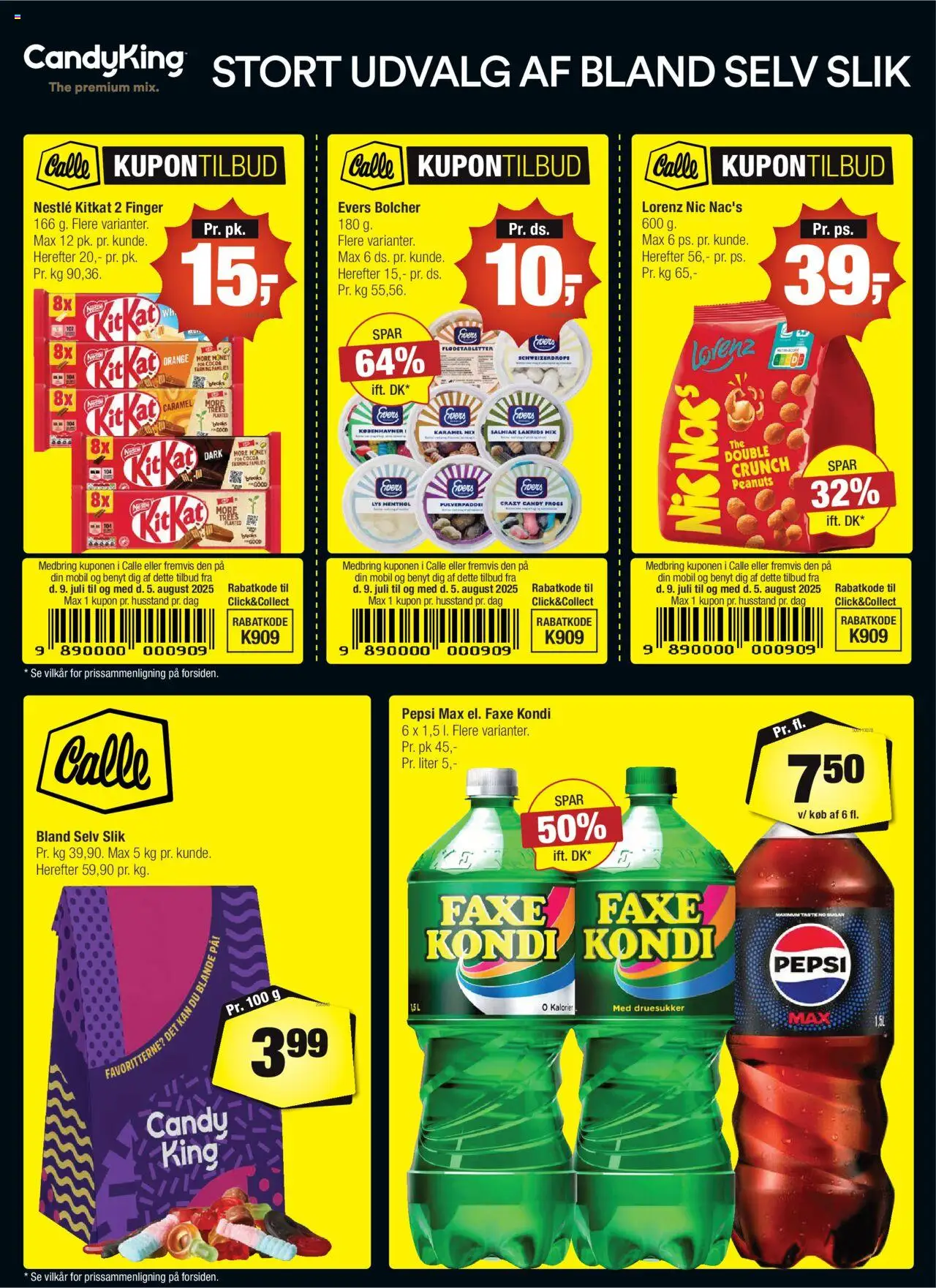 Calle Tilbudsavis gyldig fra 09.07.2025 | Side: 2 | Produkter: Peanuts, Lakrids, Pepsi, Pepsi Max