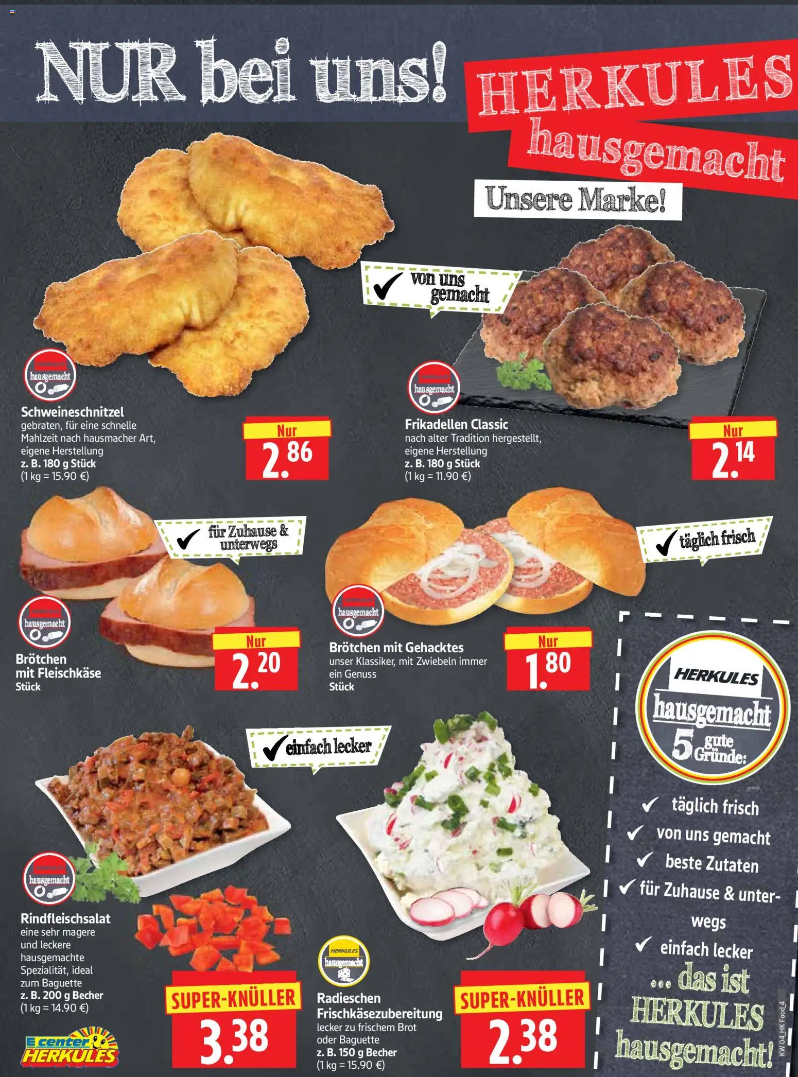 HERKULES Prospekt 	 – gültig ab 19.01.2026 | Seite: 4 | Produkte: Baguette, Zwiebeln, Brot