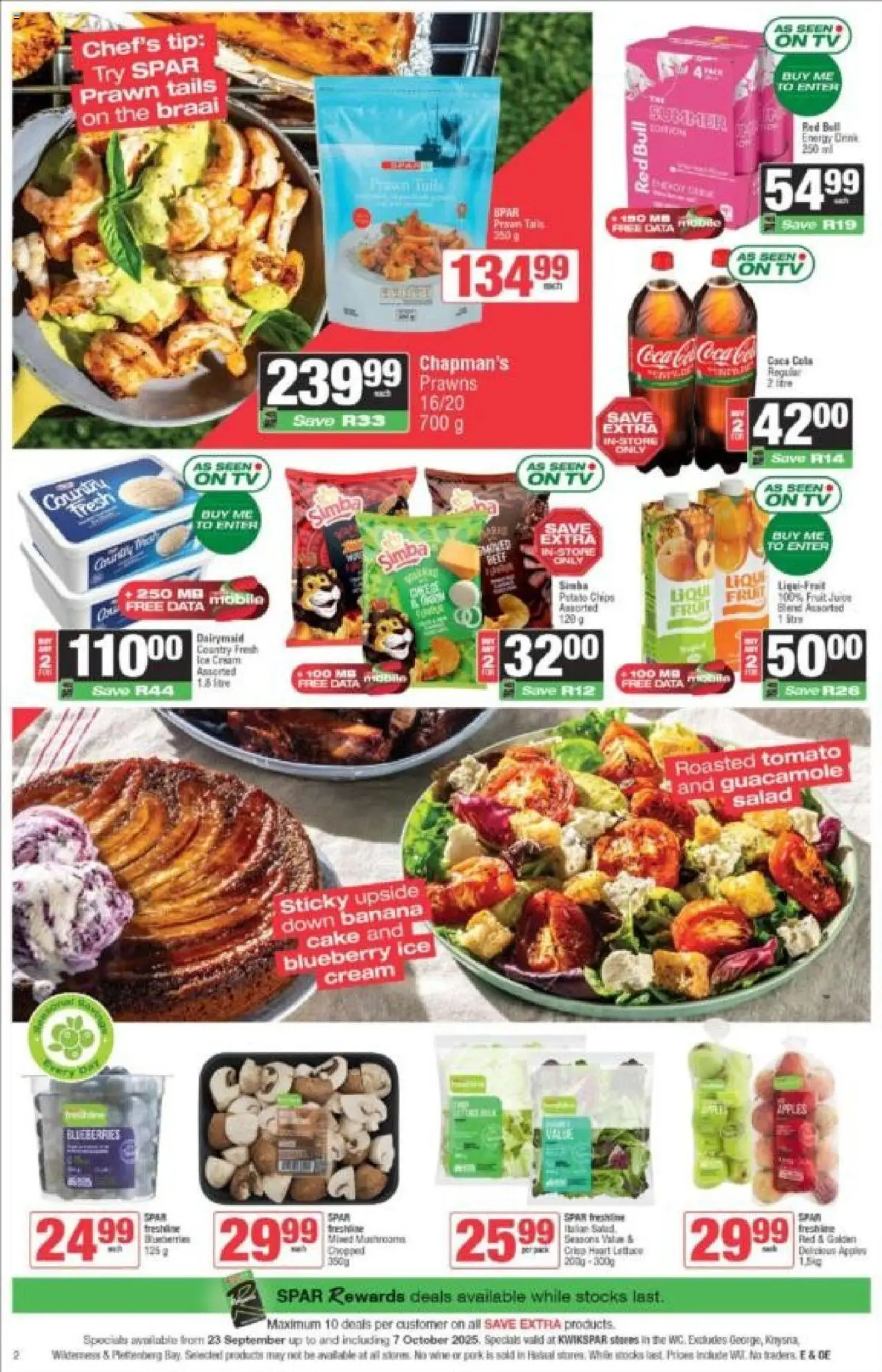 New KWIKSPAR catalogue – valid from 23.09.2025 | Page: 2 | Products: Cake, Pork, Cream, Lettuce