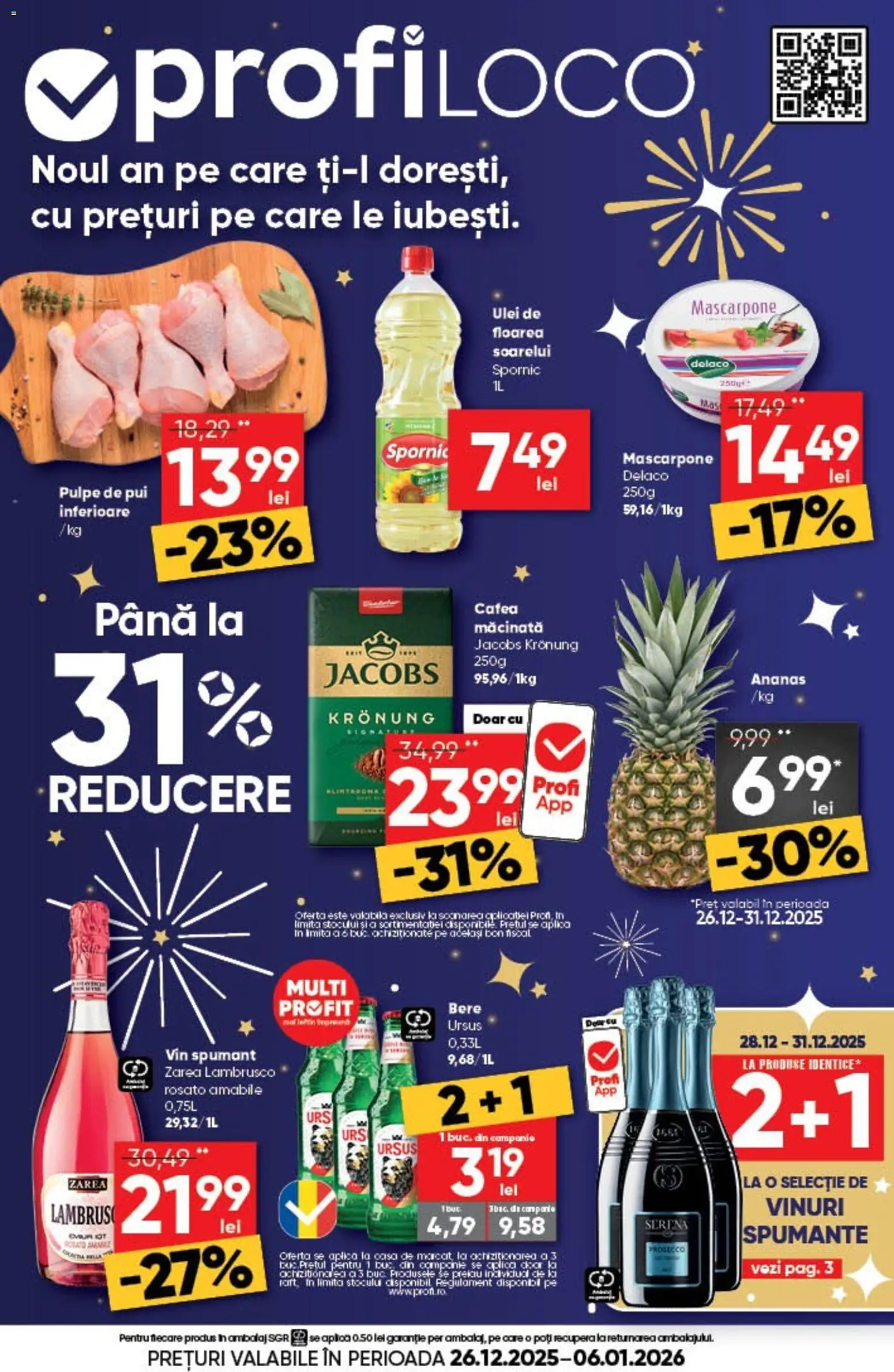 Noul catalog Profi – valabil de la 26.12.2025 | Pagină: 1 | Produse: Light Kedi Konservesi, Bere, Ananas, Bant