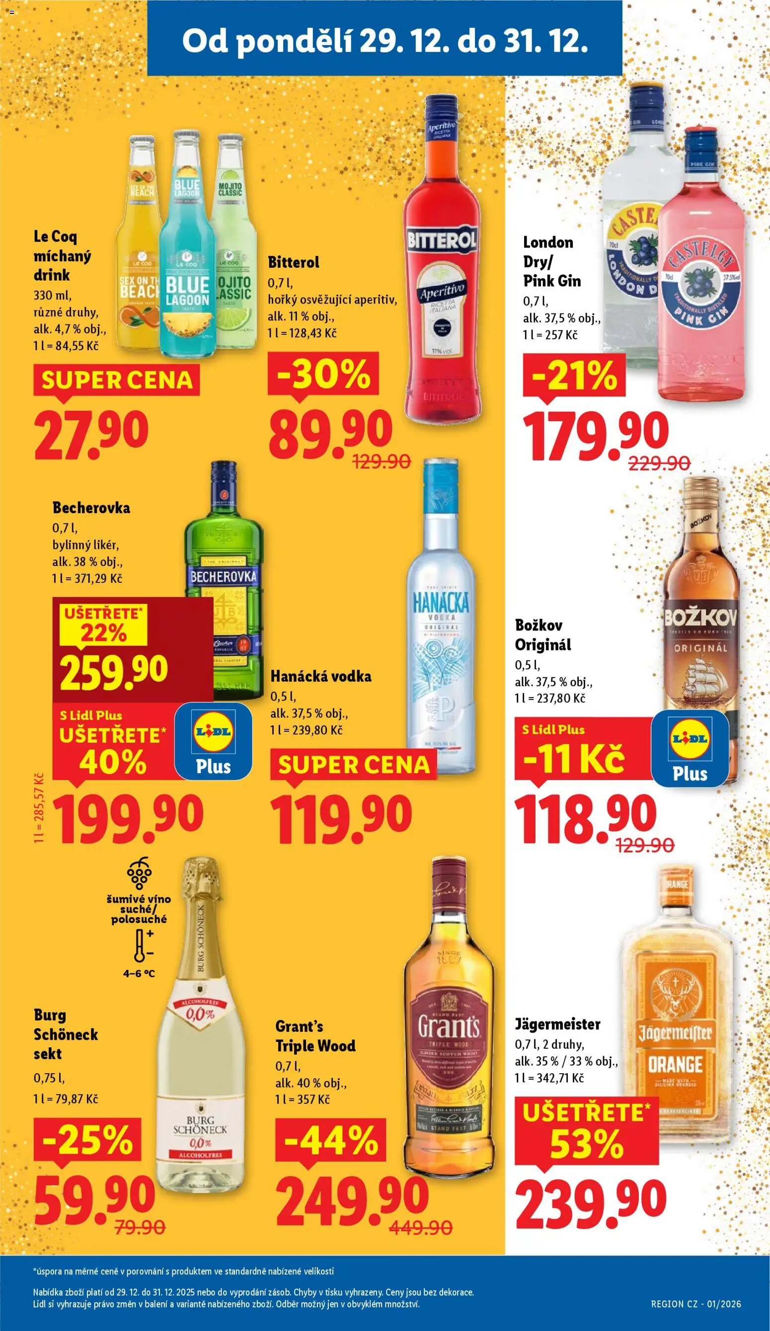 Lidl leták od 29.12.2025 | Strana: 21 | Produkty: Víno, Sekt, Božkov, Becherovka