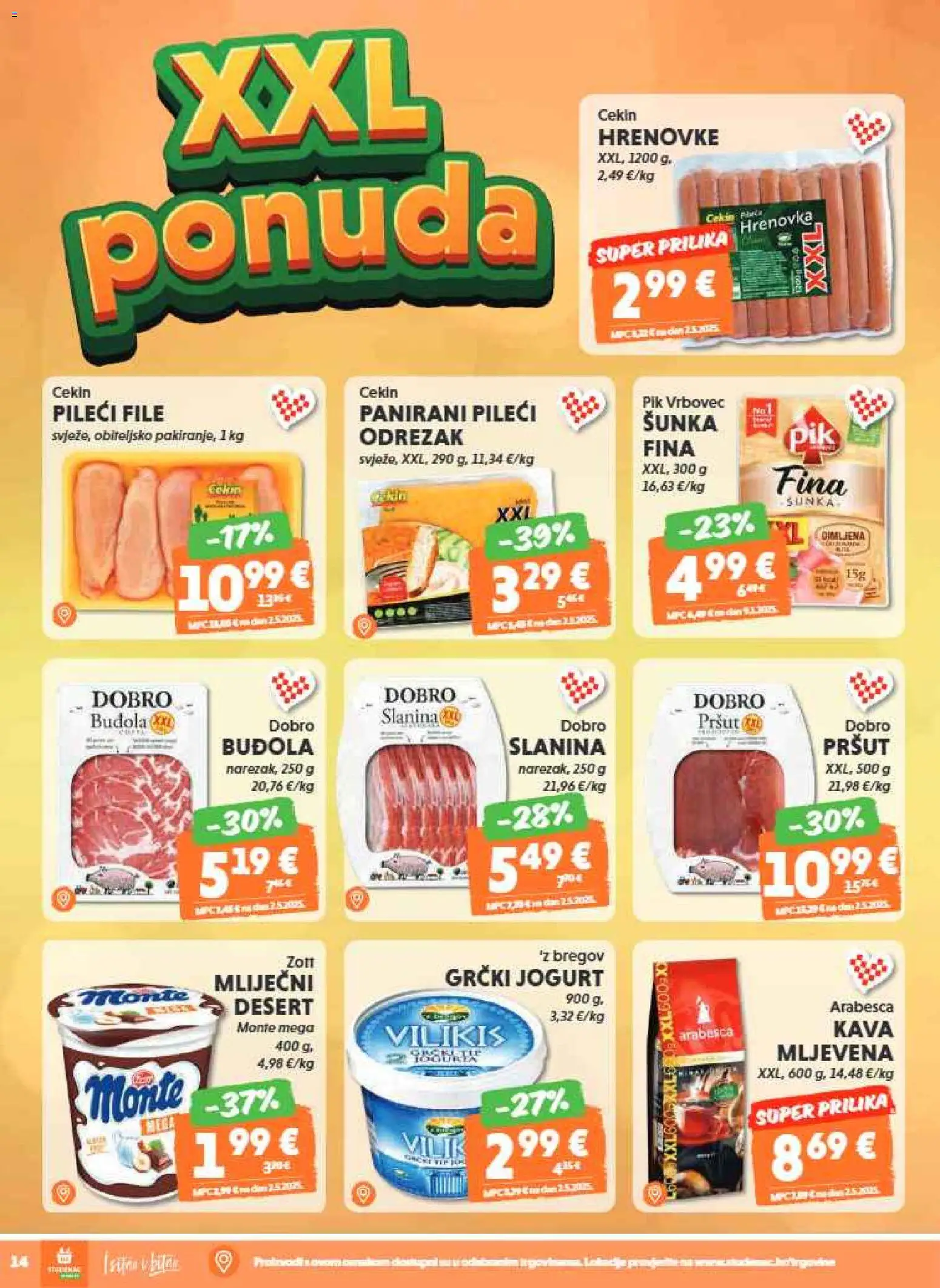 Studenac katalog | vrijedi od 21.01.2026 | Stranica: 14 | Proizvodi: Jogurt, Šunka, Pršut, Arabesca