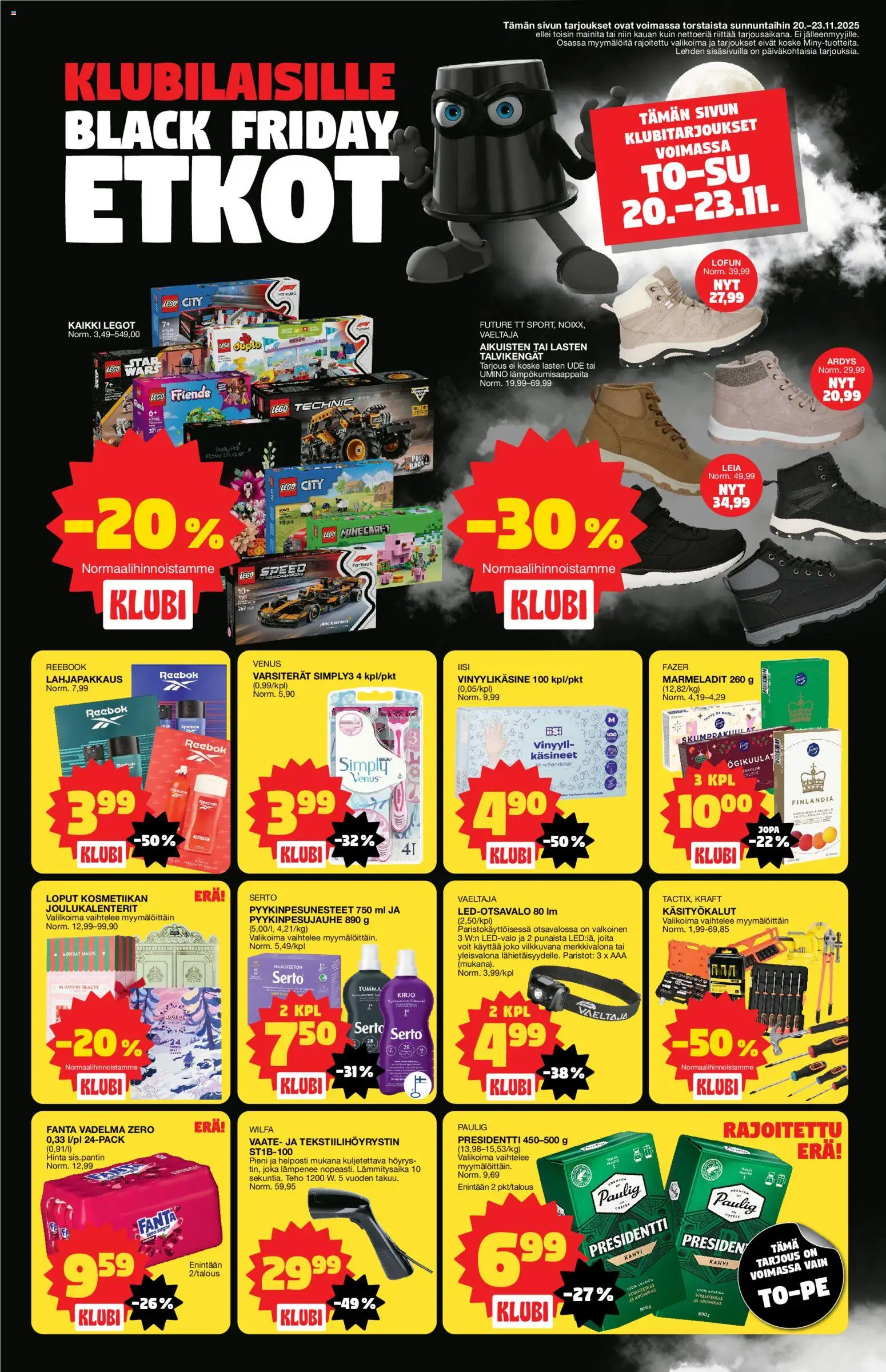 Tokmanni - Black Friday – voimassa 17.11.2025 alkaen | Sivu: 24 | Tuotteet: Kahvi, Fanta, Talvikengät, Legot