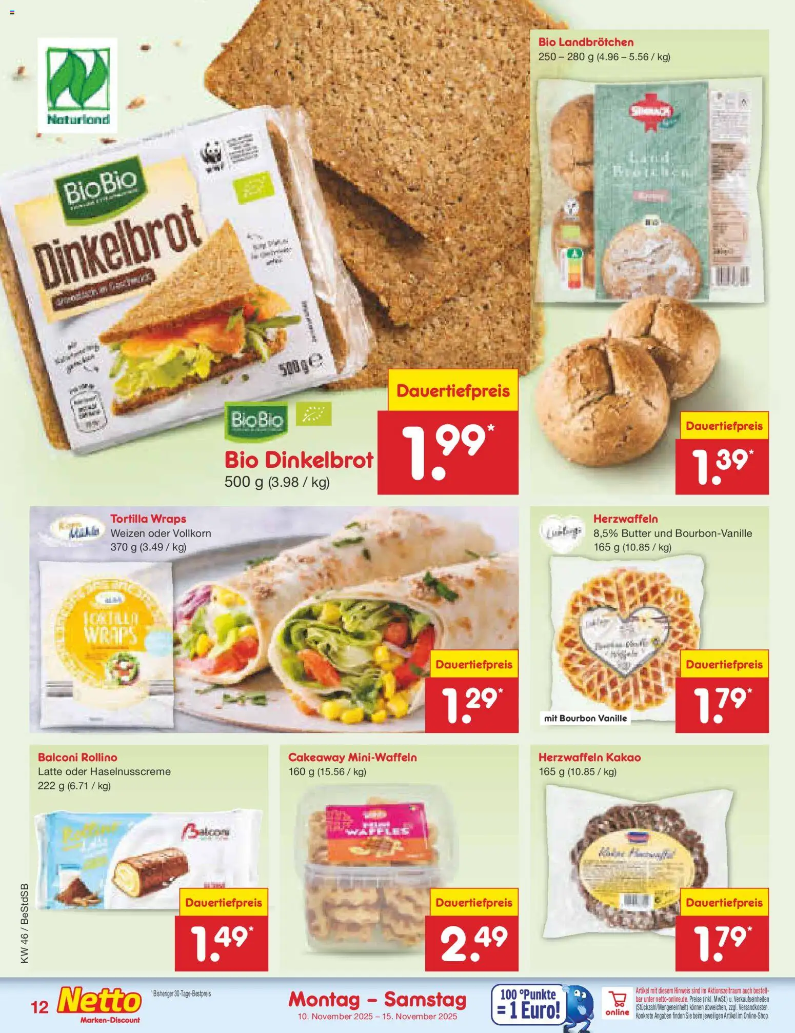 Netto Marken-Discount Prospekt 	 – gültig ab 10.11.2025 | Seite: 12 | Produkte: Butter, Bourbon