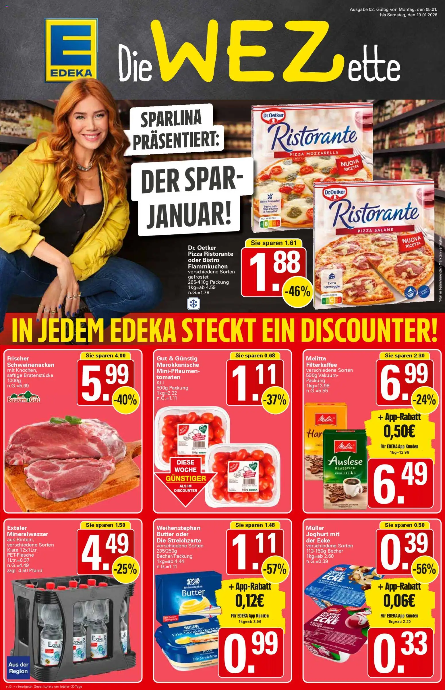 WEZ Prospekt – gültig ab 29.12.2025 | Seite: 1 | Produkte: Ristorante, Butter, Mozzarella, Weihenstephan butter