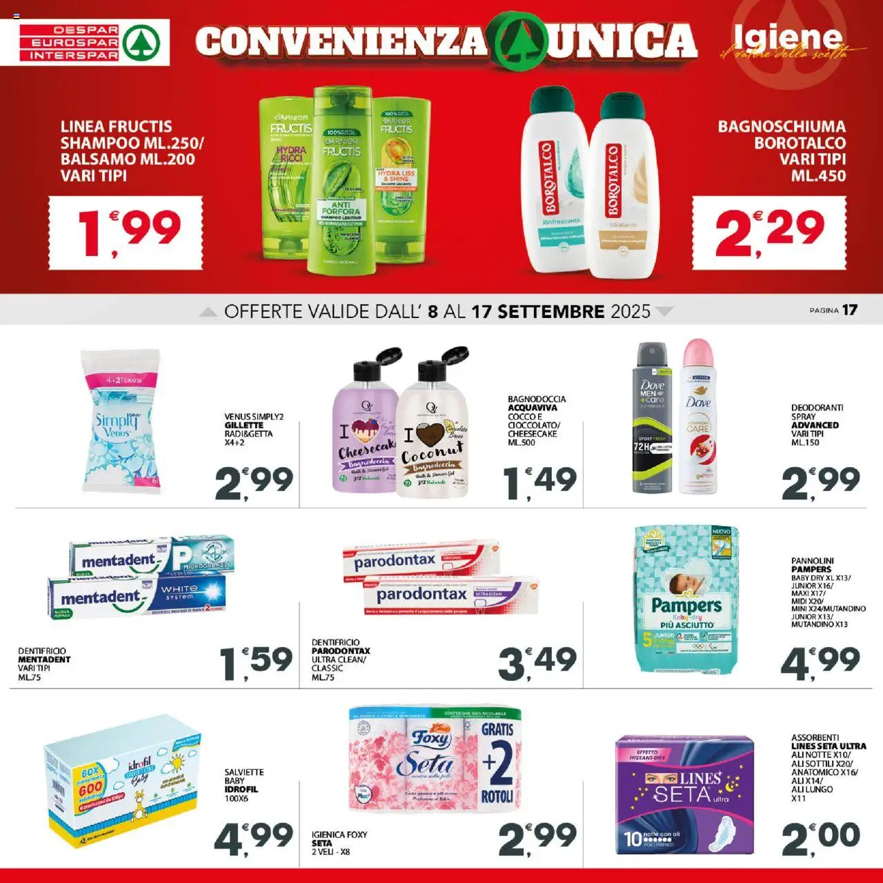 Volantino Despar del 08.09.2025 | Pagina: 18 | Prodotti: Shampoo, Balsamo, Pampers, Cocco