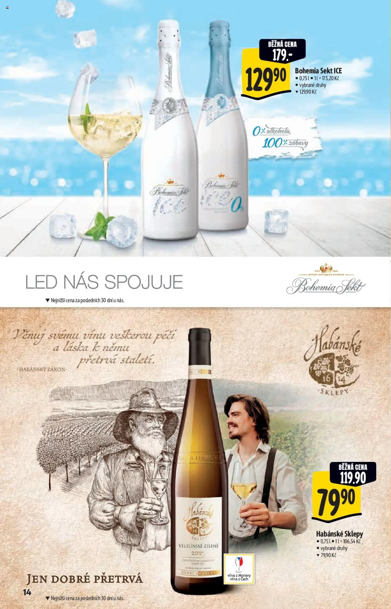 Albert katalog - Supermarket od 08.10.2025 | Strana: 14 | Produkty: Habánské sklepy, Sekt, Bohemia Sekt Ice, LED