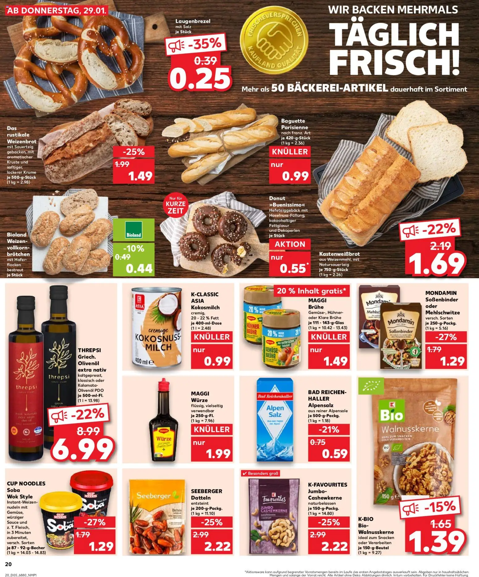 Kaufland prospekt Völklingen	 – gültig ab 01.02.2026 | Seite: 20 | Produkte: Milch, Baguette, Nudeln, Wok