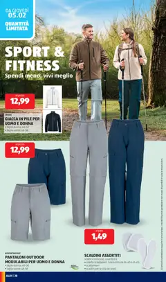 Anteprima del volantino GIACCA IN PILE PER UOMO E DONNA, Giacca in pile, taglie donna: 40-50, taglie uomo: 48-58 valido a partire dal 02.02.2026 | Pagina: 28 | Prodotti: Pile, Giacca, Pantaloni