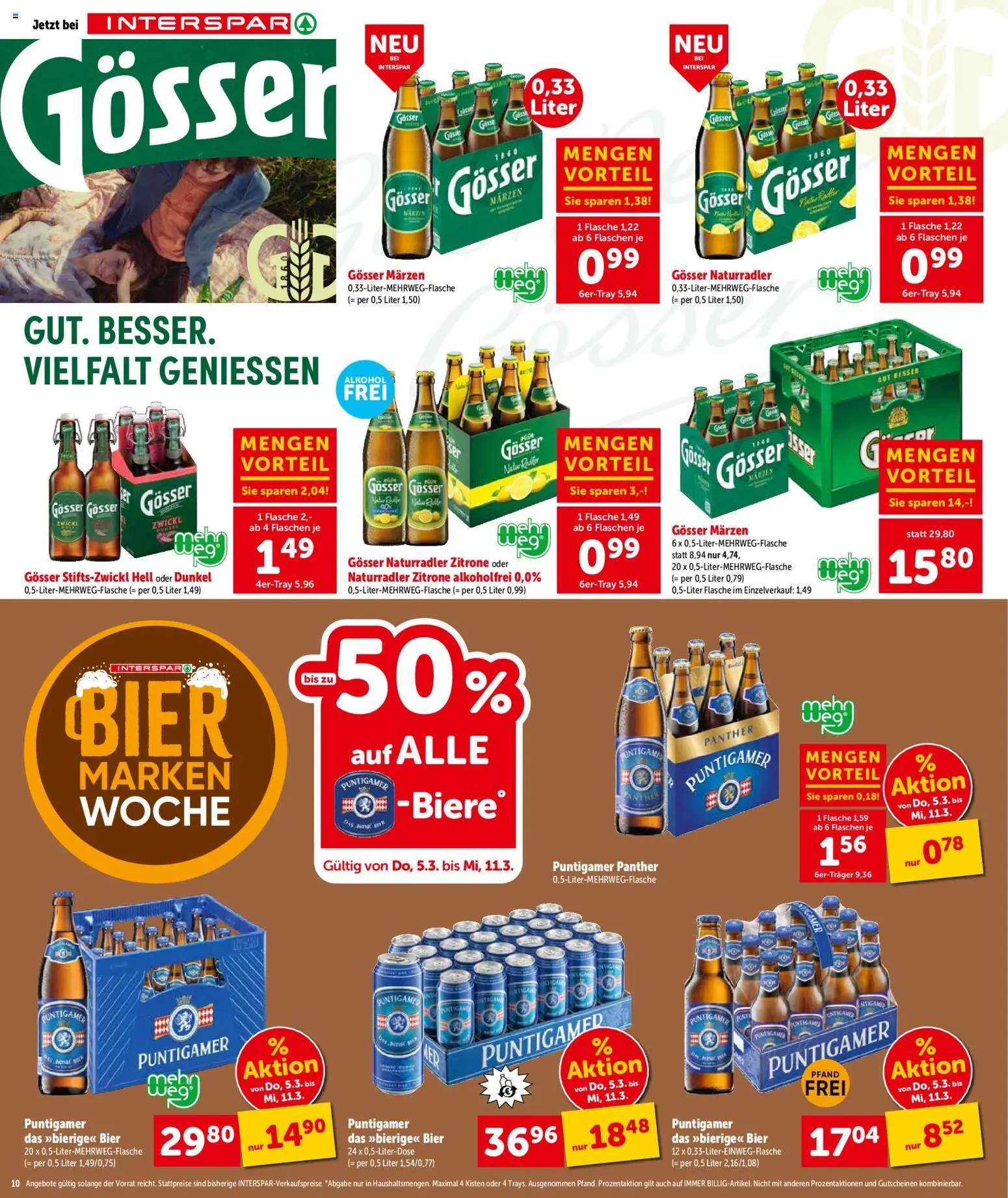 Interspar Flugblatt - Kärnten gültig ab 05.03.2026 | Seite: 10 | Produkte: Zitrone, Bier