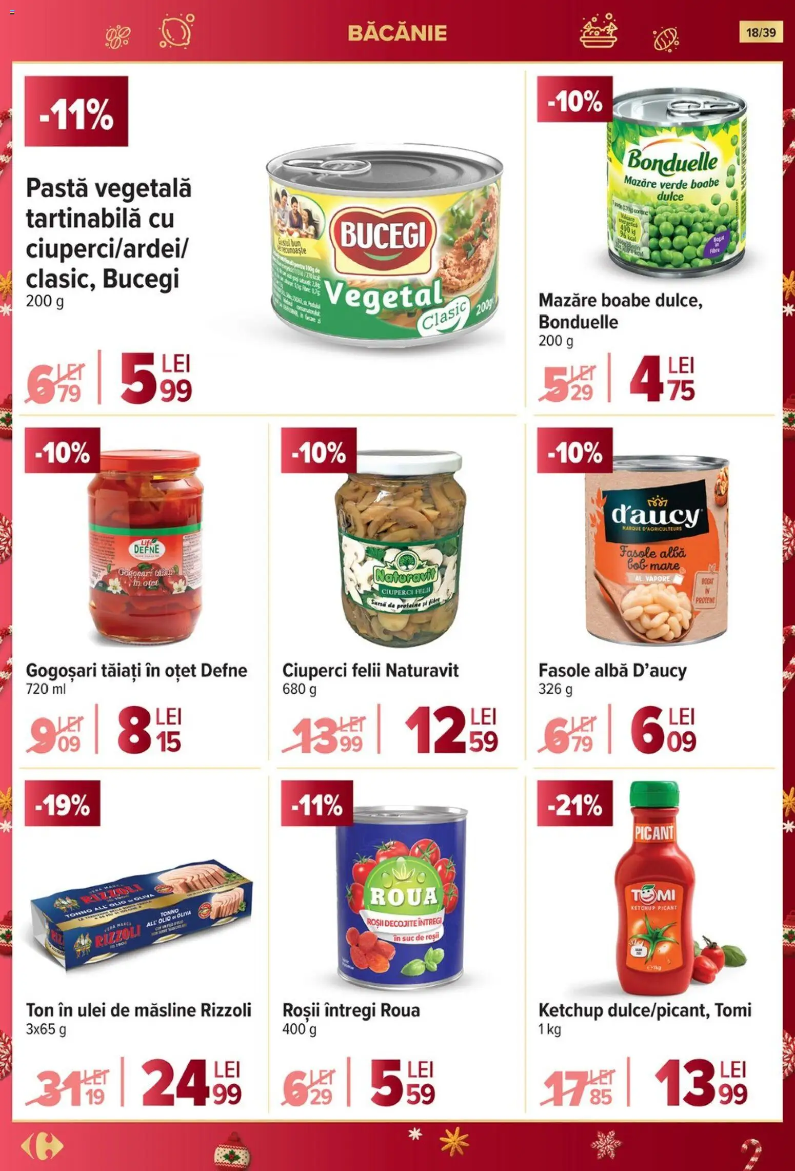 Noul catalog Carrefour – valabil de la 19.11.2025 | Pagină: 18 | Produse: Măsline, Roșii, Ketchup, Fasole albă