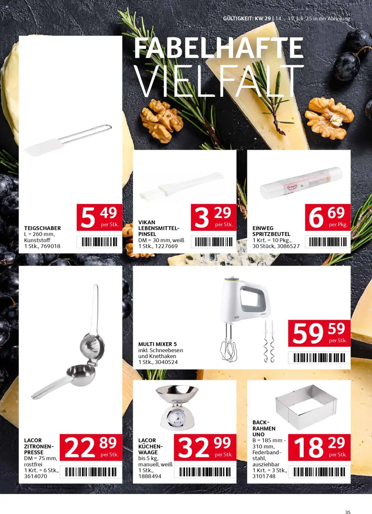 Transgourmet Flugblatt gültig ab 13.07.2025 | Seite: 35 | Produkte: Libacomb, Mixer, Presse, Pinsel