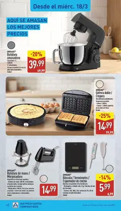 Vista previa AMBIANO® Báscula / Termómetro / Espumador de cocina, Básculas con pantalla LCD y función tara. - Rectangular y redonda: máx. 6 kg. Funciona con una pila (incluida). - Cuchara: máx. 300 g. Dos cucharas de 25 y 50 ml. Funciona con pilas (incluidas). Unidad válido desde el 16.03.2026 | Página: 12