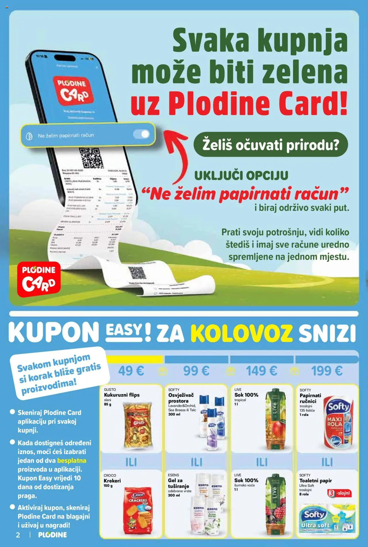 Plodine katalog | vrijedi od 13.08.2025 | Stranica: 2 | Proizvodi: Šumsko voće, Flips, Toaletni papir, Krekeri